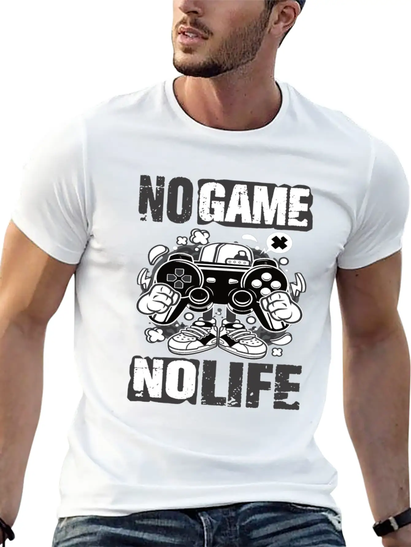 Gaming No Game No Life Gamer Unisex Short Sleeve Soft Cotton T-Shirt – Casual Everyday Wear