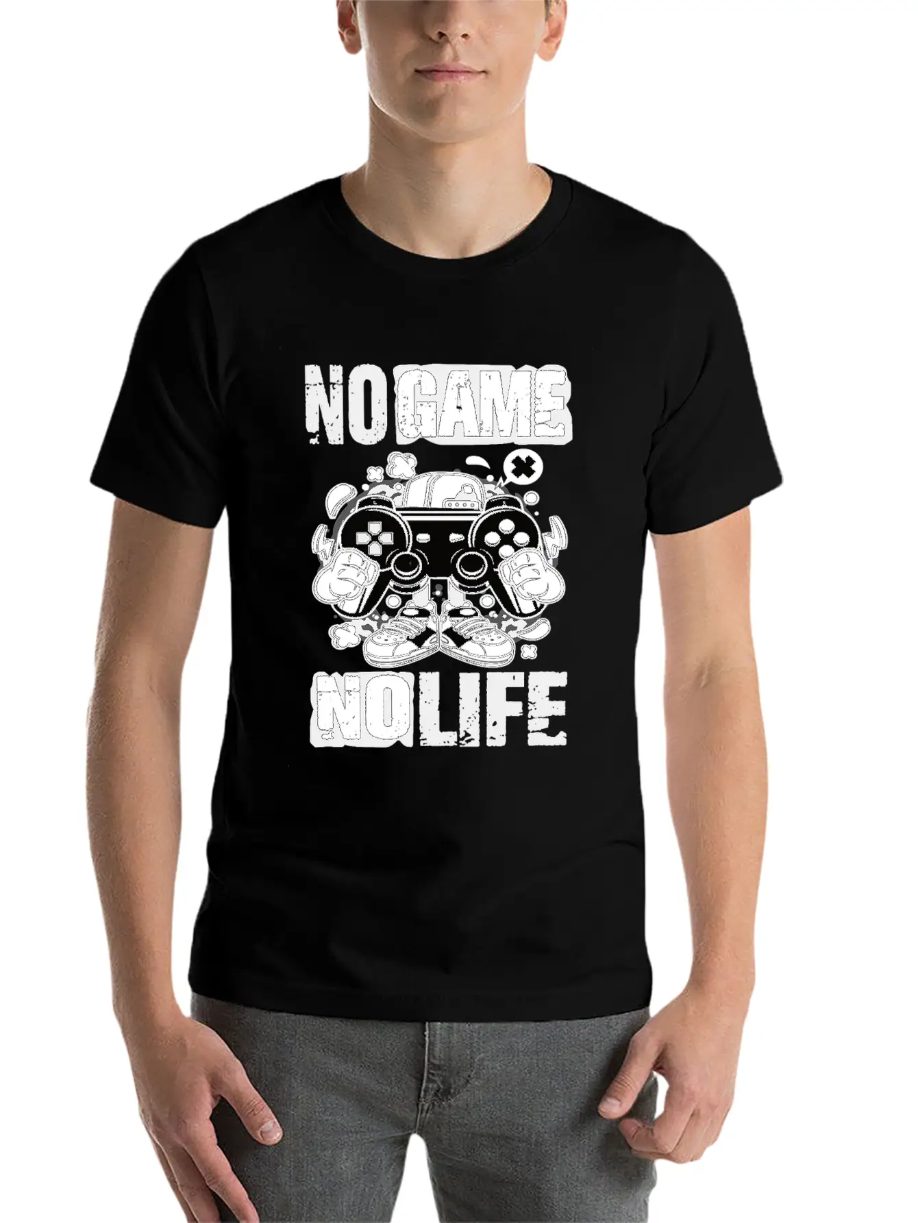 Gaming No Game No Life Gamer Unisex Short Sleeve Soft Cotton T-Shirt – Casual Everyday Wear