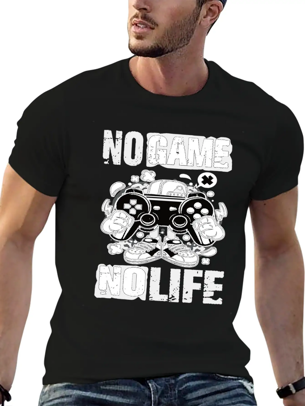Gaming No Game No Life Gamer Unisex Short Sleeve Soft Cotton T-Shirt – Casual Everyday Wear