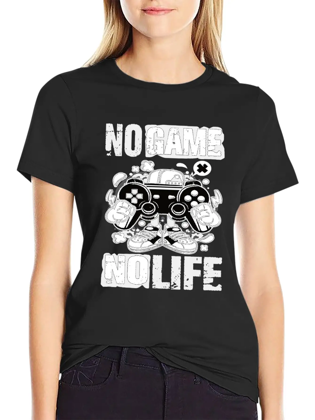 Gaming No Game No Life Gamer Unisex Short Sleeve Soft Cotton T-Shirt – Casual Everyday Wear