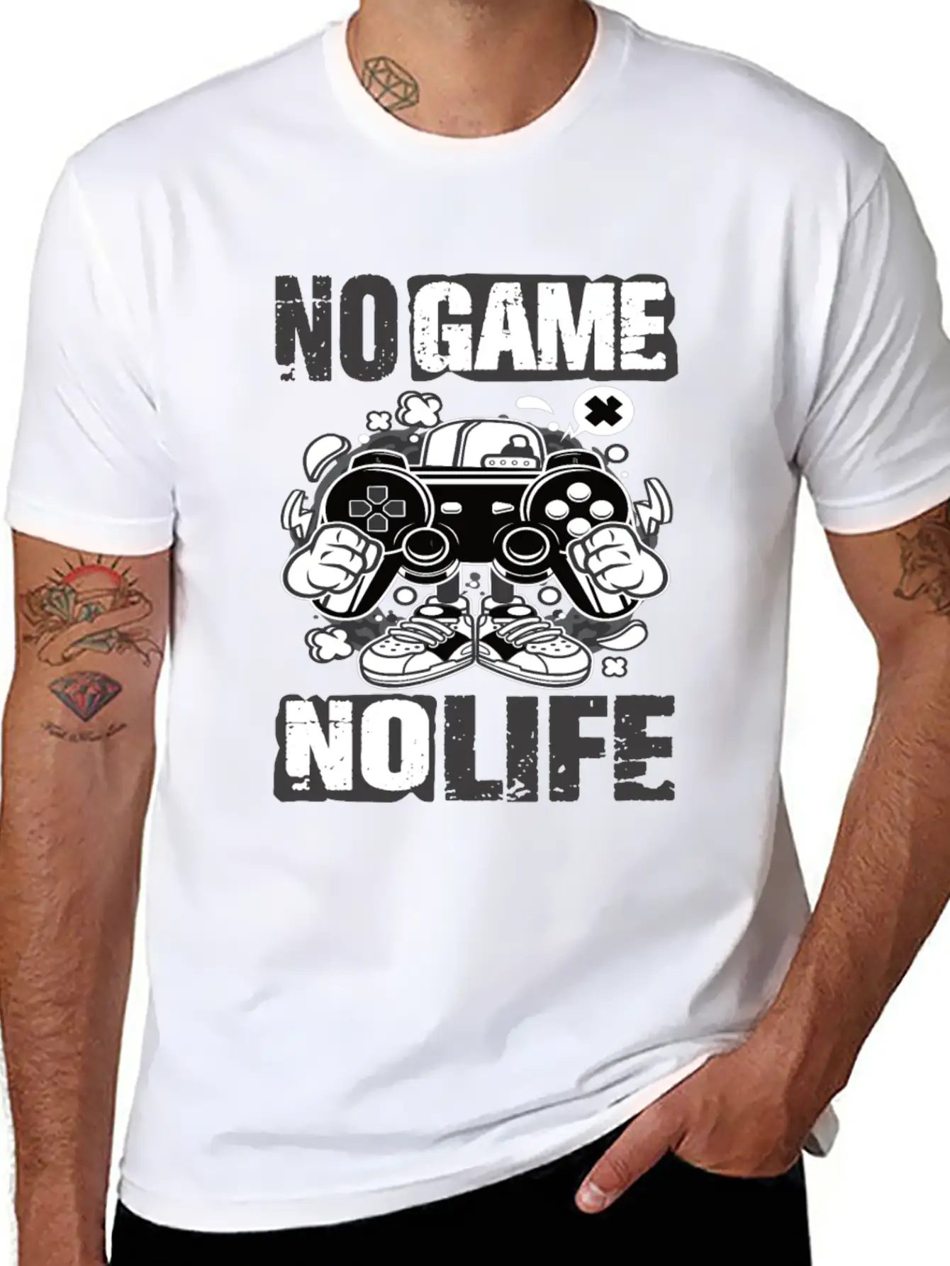 Gaming No Game No Life Gamer Unisex Short Sleeve Soft Cotton T-Shirt – Casual Everyday Wear