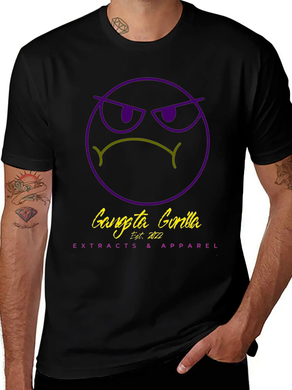Gangsta Gorilla-Mood Stylish Everyday T-Shirt – Unisex Basic Cotton Tee