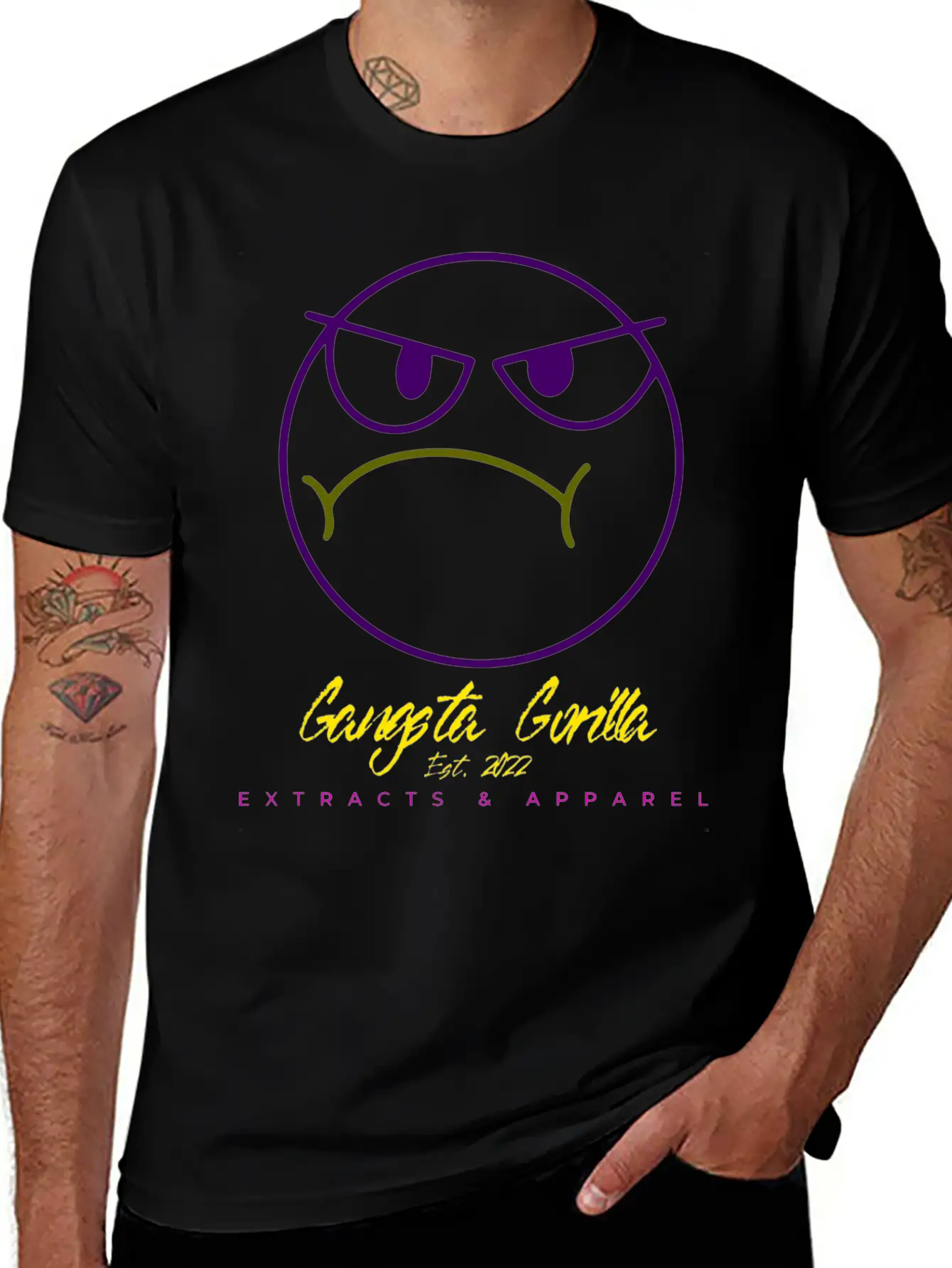 Gangsta Gorilla-Mood Stylish Everyday T-Shirt – Unisex Basic Cotton Tee