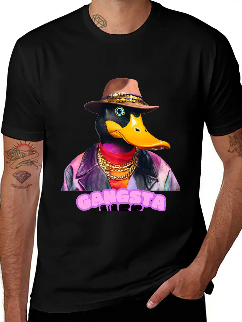 Gangsta Life Duck Stylish Everyday T-Shirt – Unisex Basic Cotton Tee
