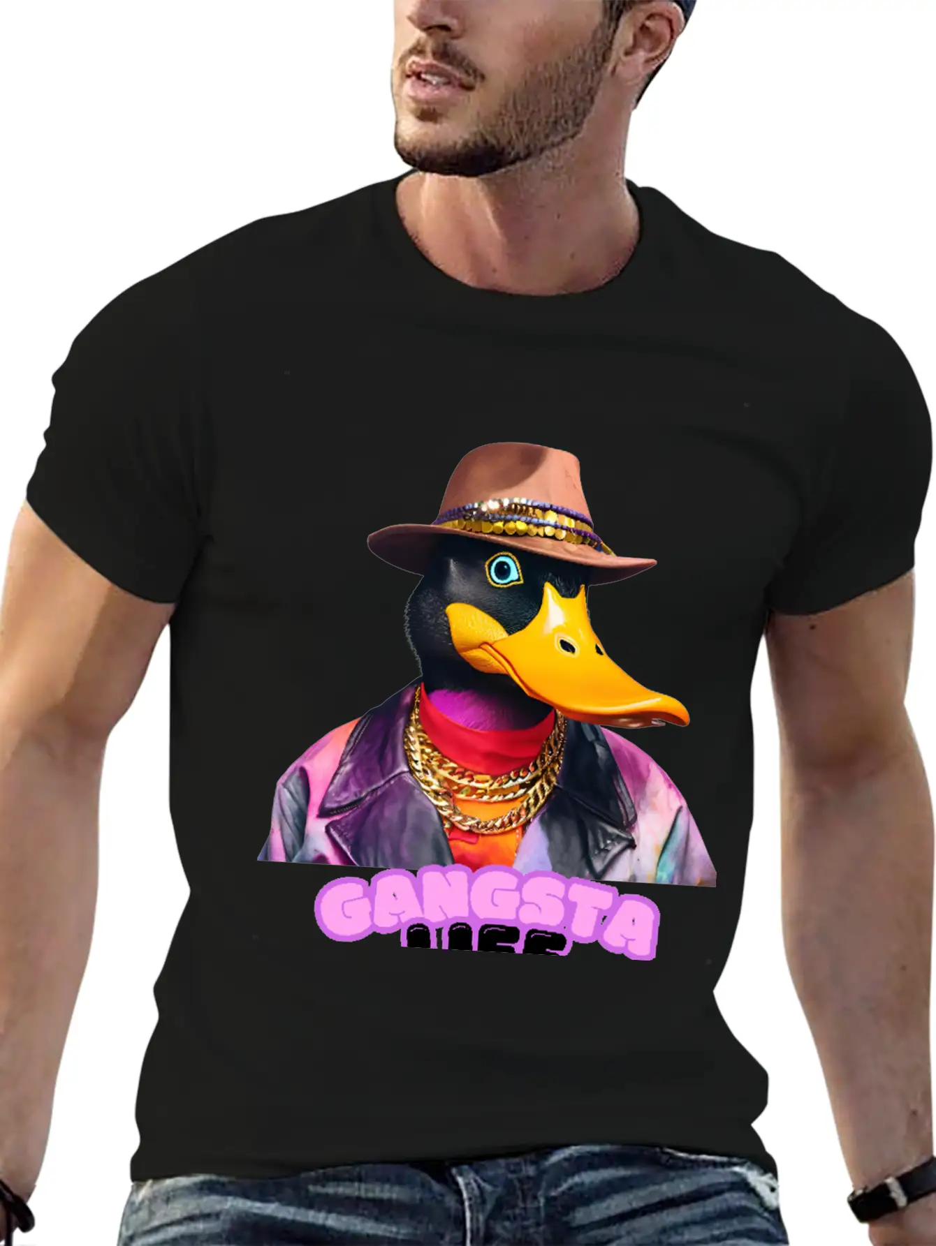 Gangsta Life Duck Stylish Everyday T-Shirt – Unisex Basic Cotton Tee