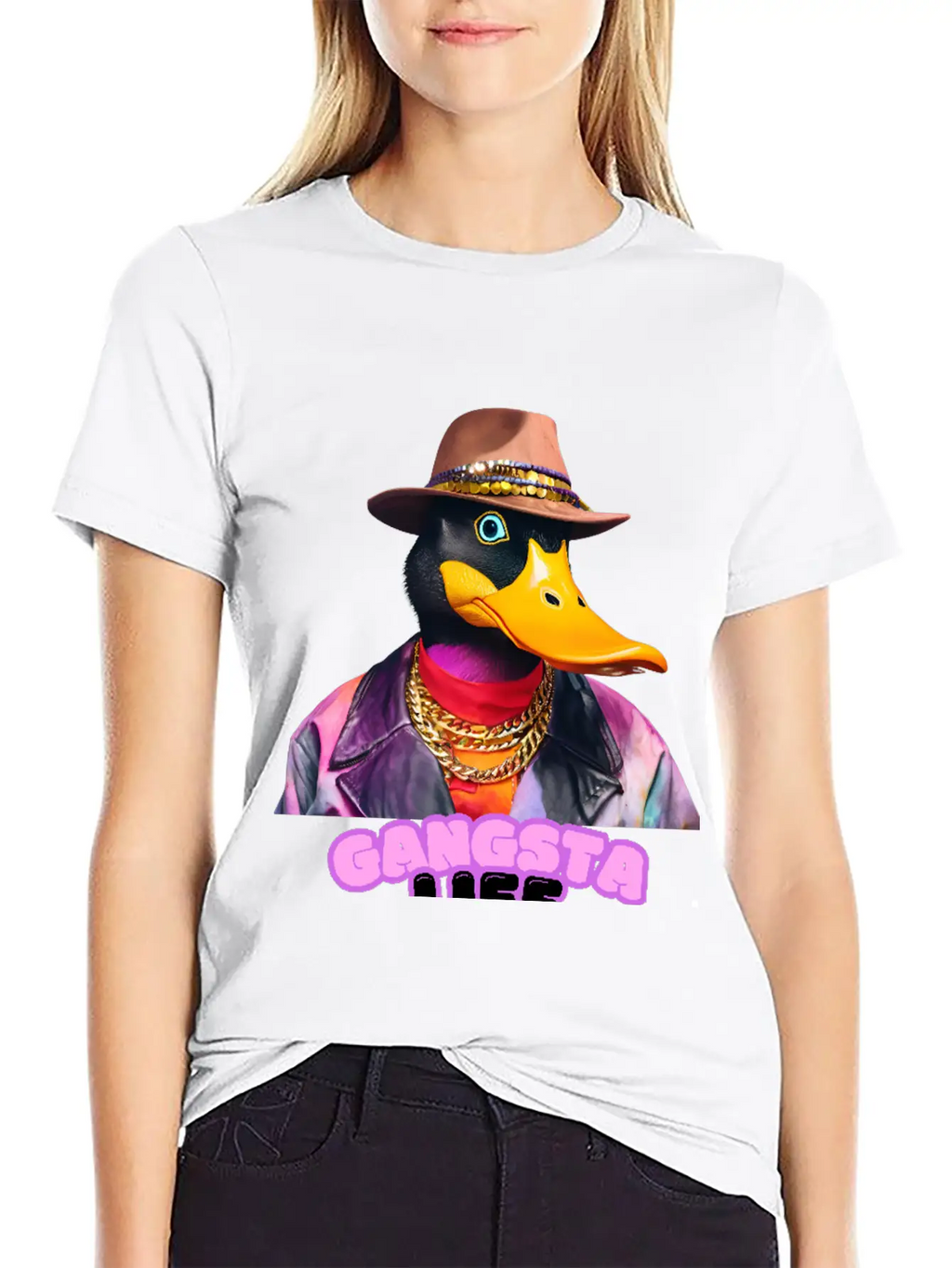 Gangsta Life Duck Stylish Everyday T-Shirt – Unisex Basic Cotton Tee
