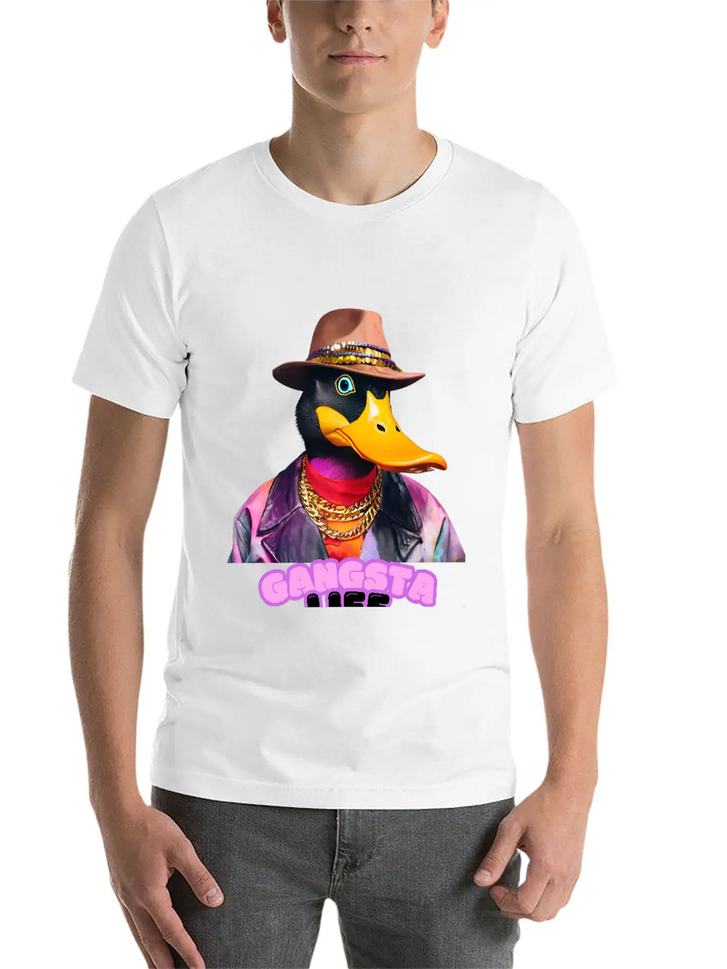Gangsta Life Duck Stylish Everyday T-Shirt – Unisex Basic Cotton Tee