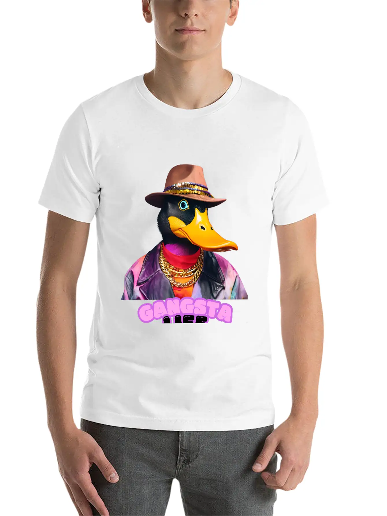 Gangsta Life Duck Stylish Everyday T-Shirt – Unisex Basic Cotton Tee