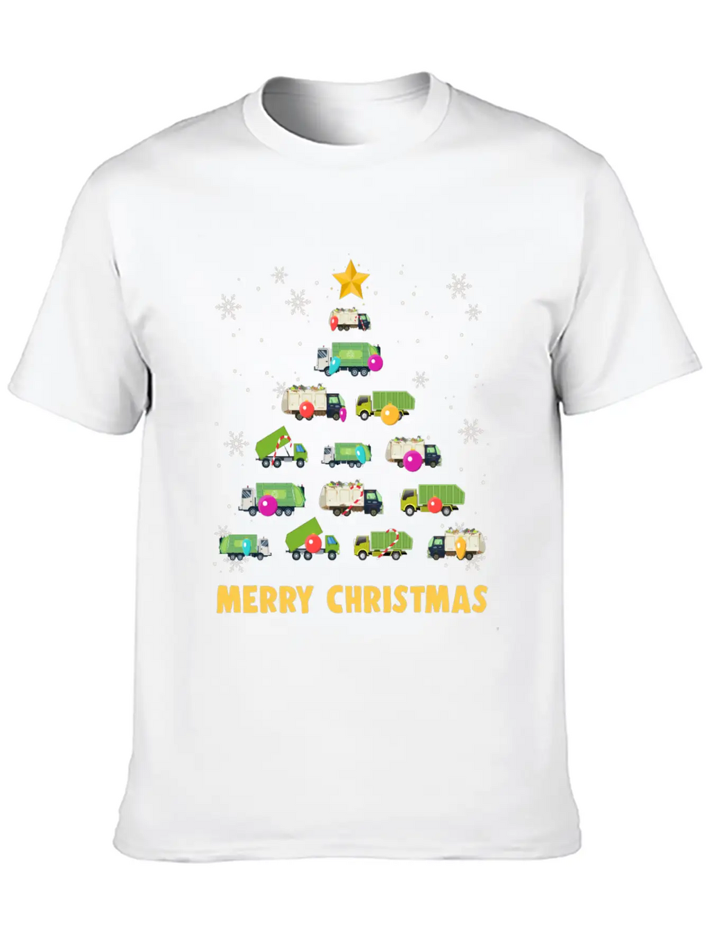Garbage Truck Christmas Tree Boys Trucks Stylish Everyday T-Shirt – Unisex Basic Cotton Tee