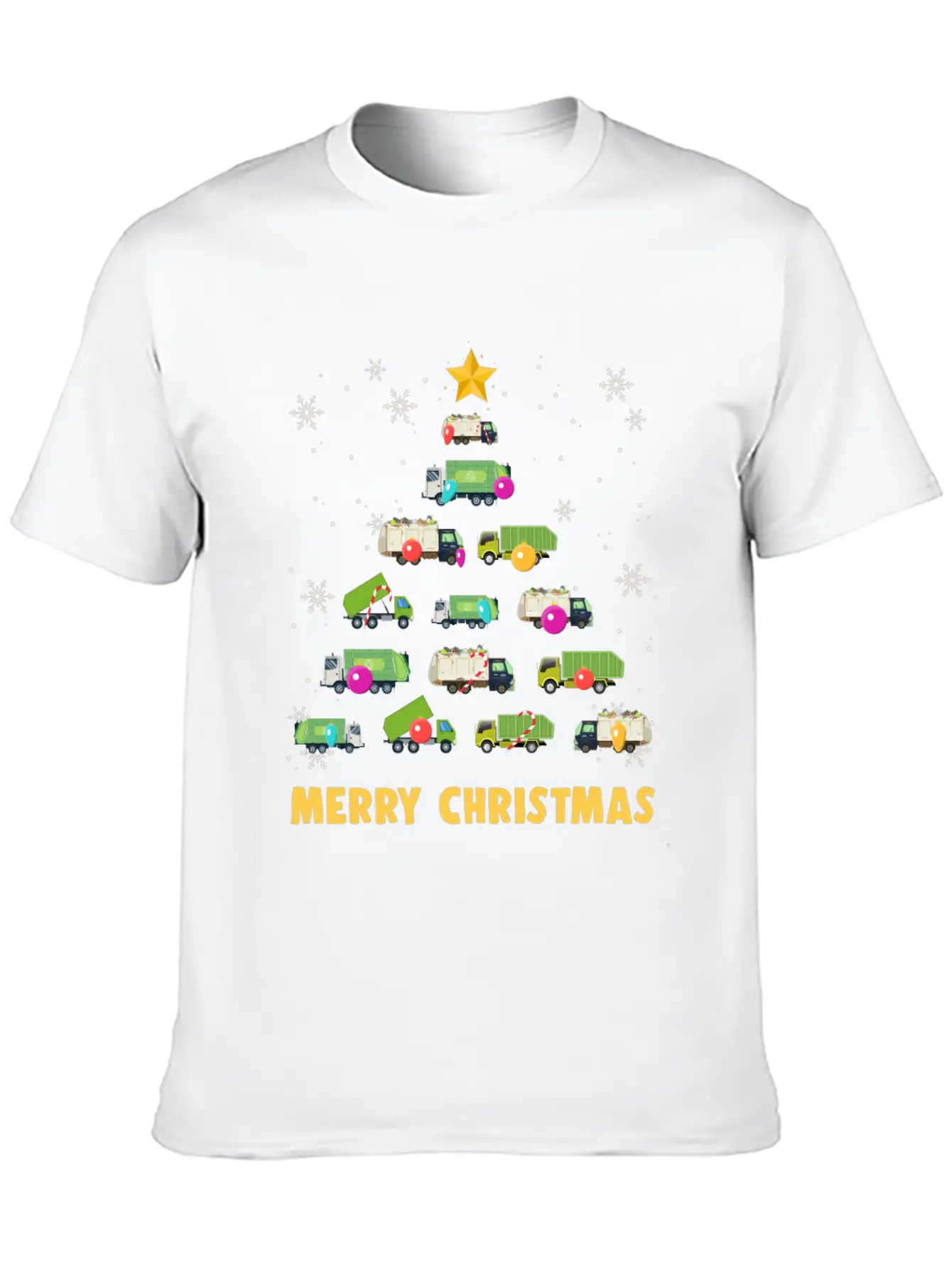 Garbage Truck Christmas Tree Boys Trucks Stylish Everyday T-Shirt – Unisex Basic Cotton Tee