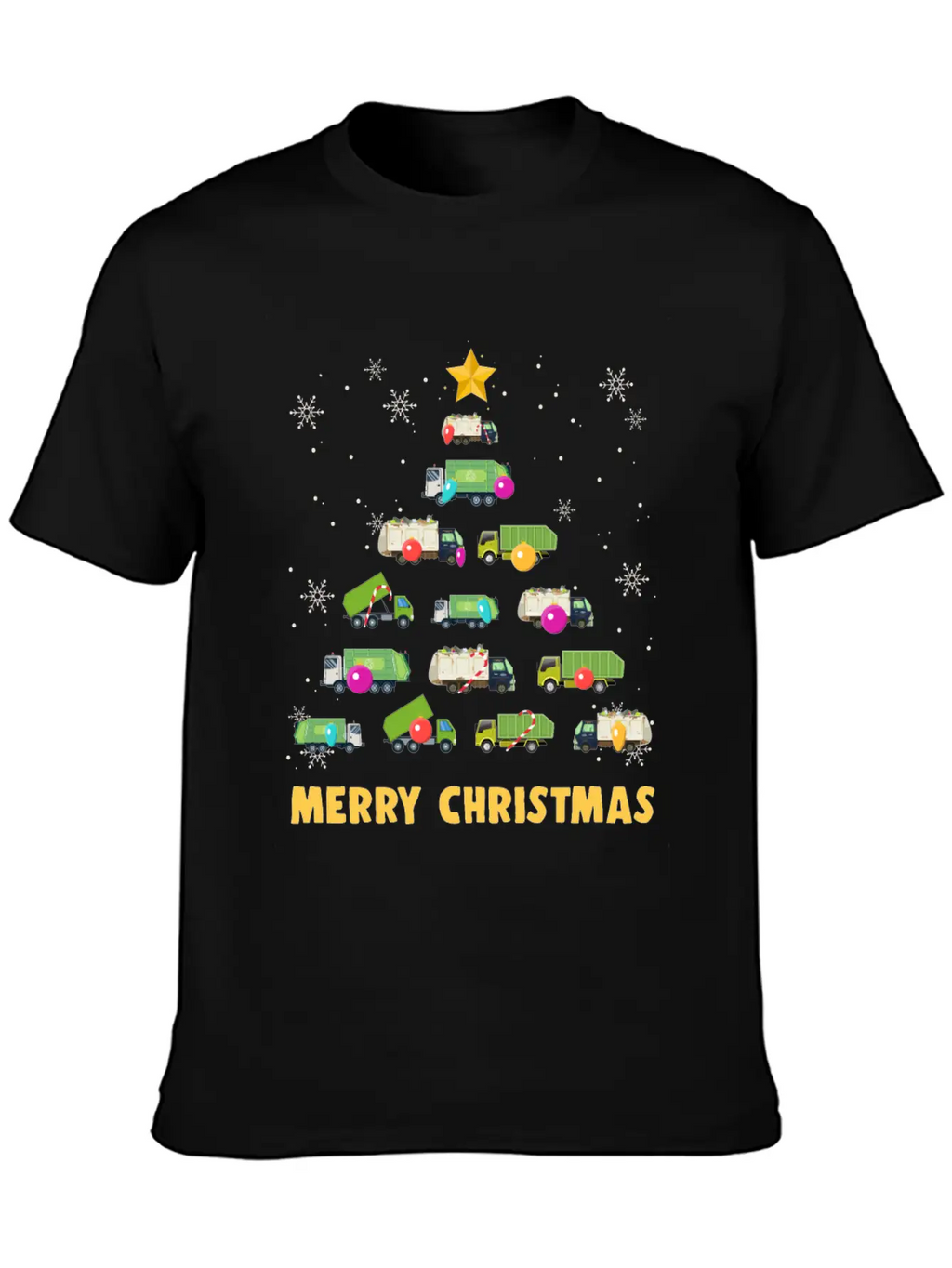 Garbage Truck Christmas Tree Boys Trucks Stylish Everyday T-Shirt – Unisex Basic Cotton Tee