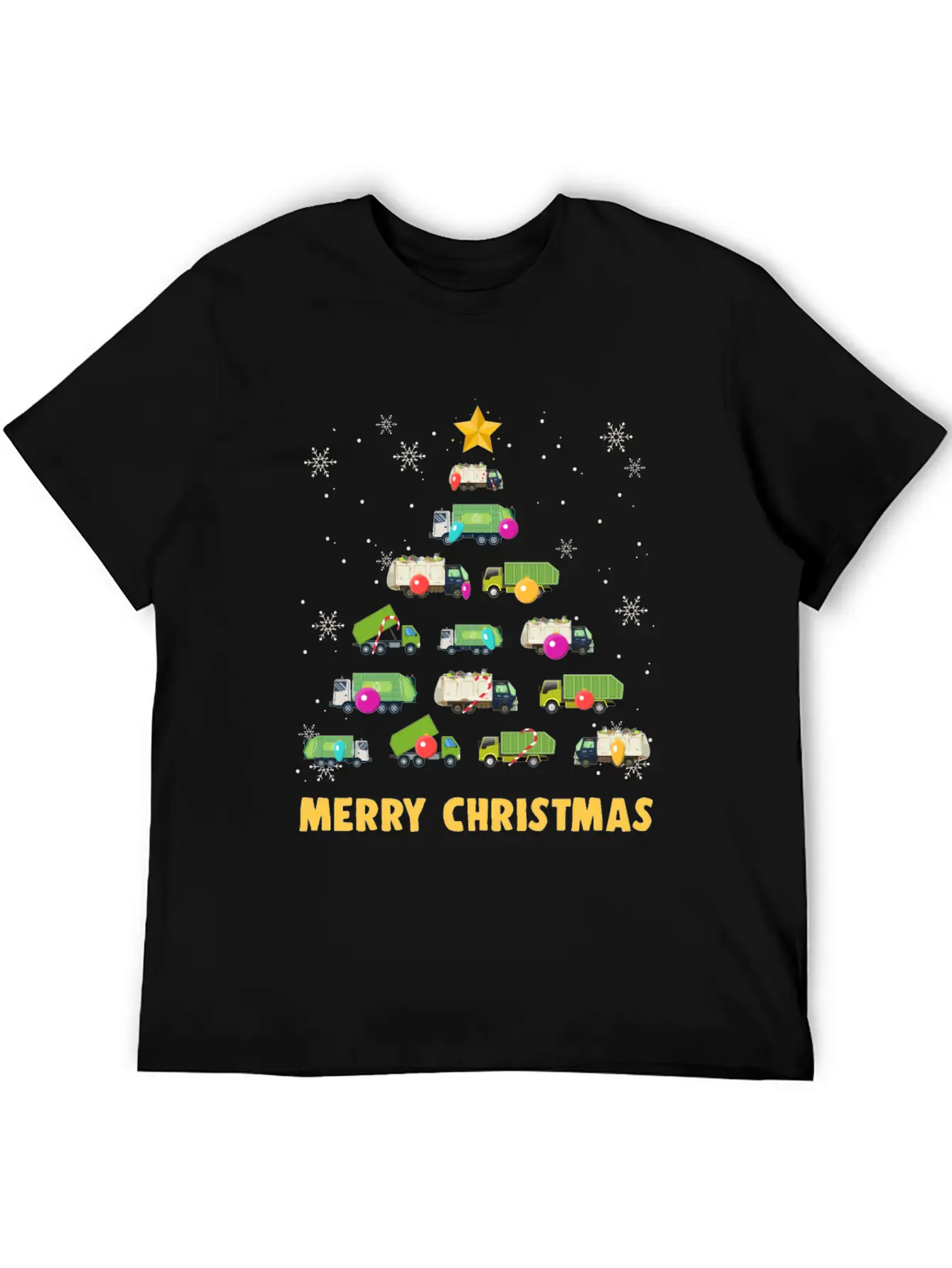 Garbage Truck Christmas Tree Boys Trucks Stylish Everyday T-Shirt – Unisex Basic Cotton Tee