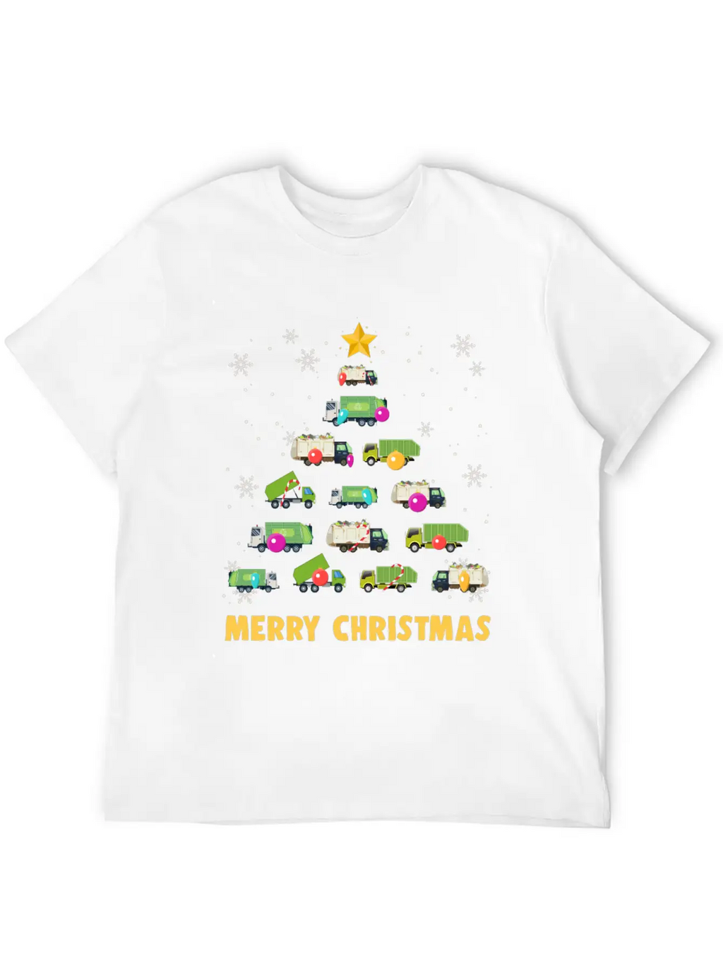 Garbage Truck Christmas Tree Boys Trucks Stylish Everyday T-Shirt – Unisex Basic Cotton Tee