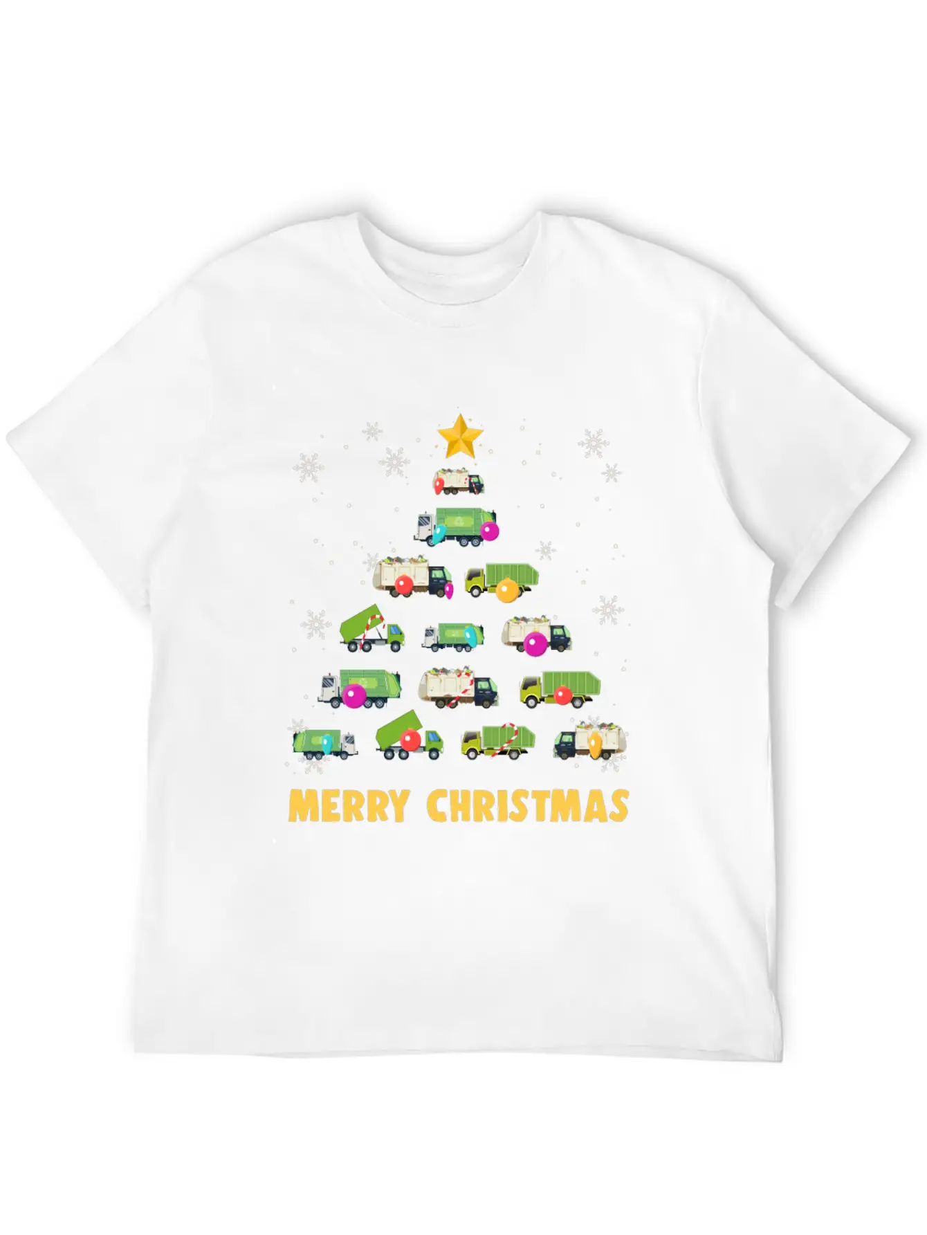 Garbage Truck Christmas Tree Boys Trucks Stylish Everyday T-Shirt – Unisex Basic Cotton Tee