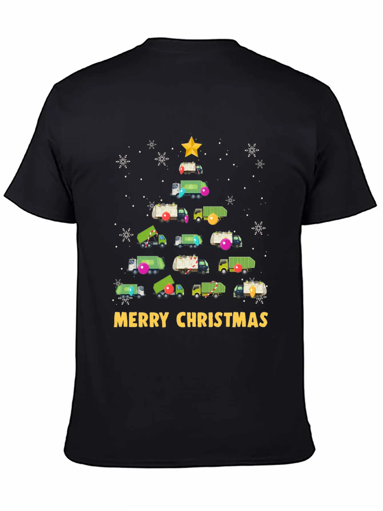 Garbage Truck Christmas Tree Boys Trucks Stylish Everyday T-Shirt – Unisex Basic Cotton Tee