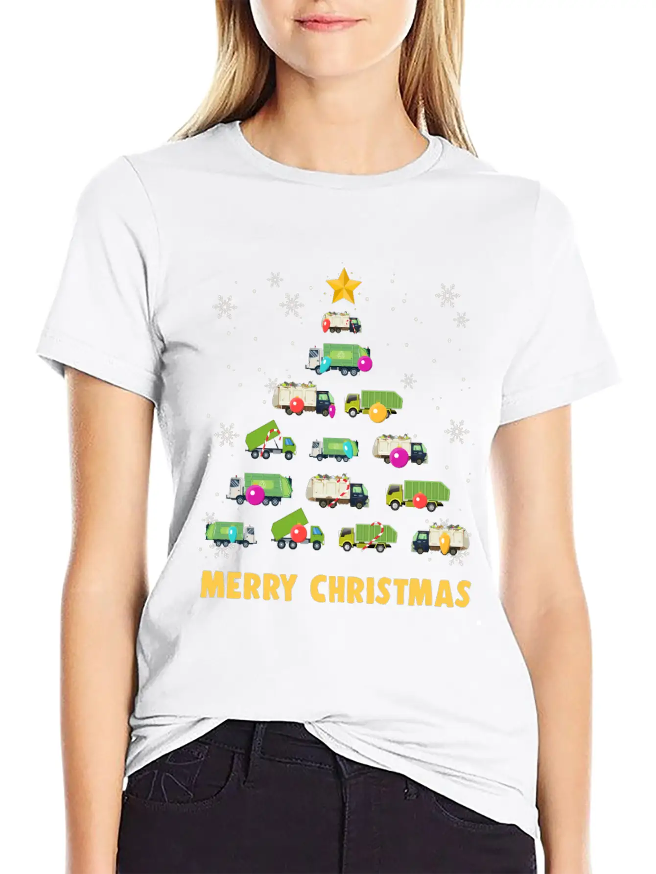 Garbage Truck Christmas Tree Boys Trucks Stylish Everyday T-Shirt – Unisex Basic Cotton Tee