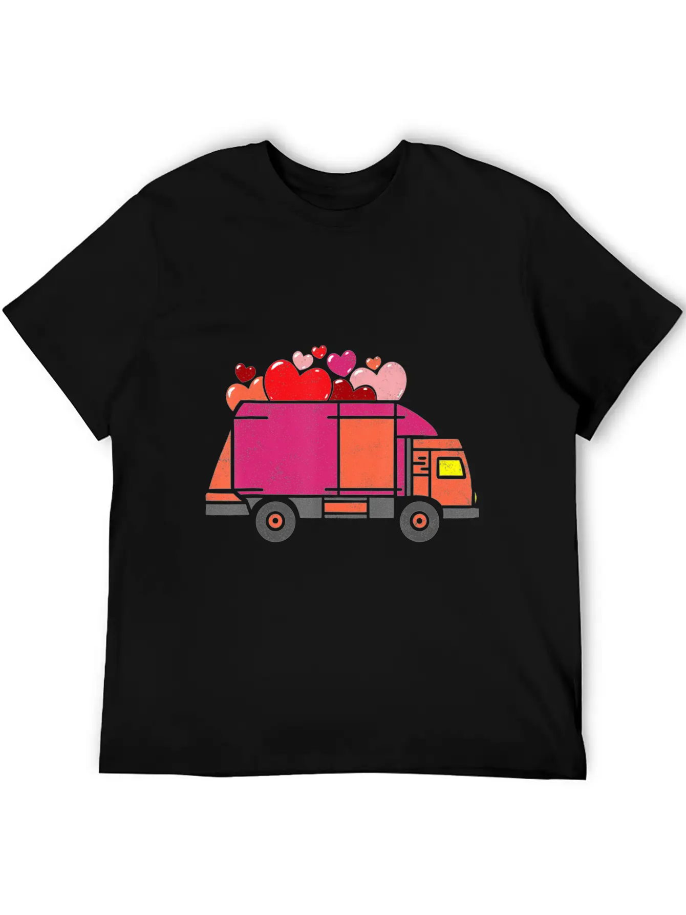 Garbage Truck Hearts Toddler Boys Valentines Day Unisex Short Sleeve Soft Cotton T-Shirt – Casual Everyday Wear