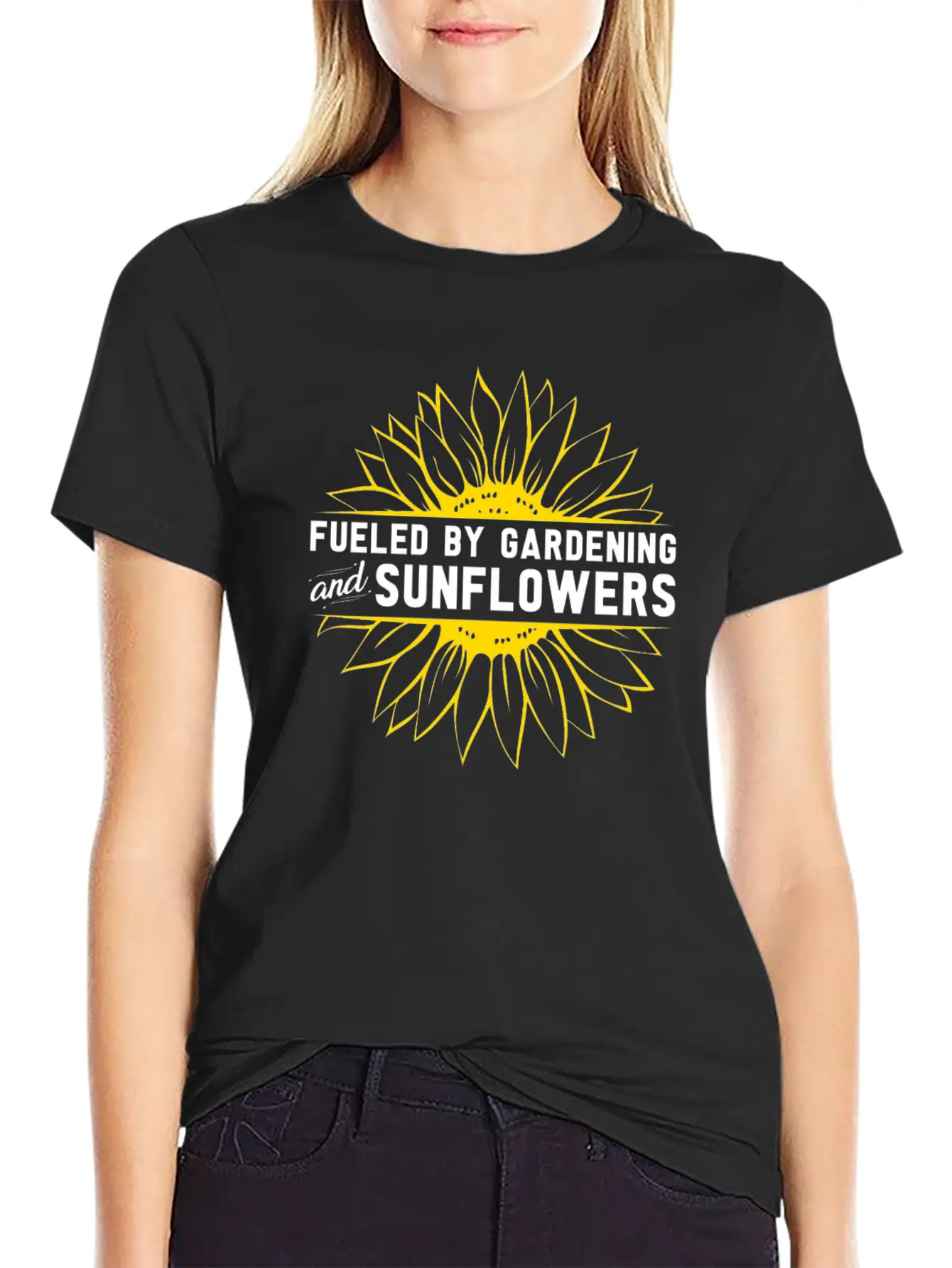 Gardening Sunflower Flowers Casual Graphic T-Shirt – Simple And Comfortable Daily Wear