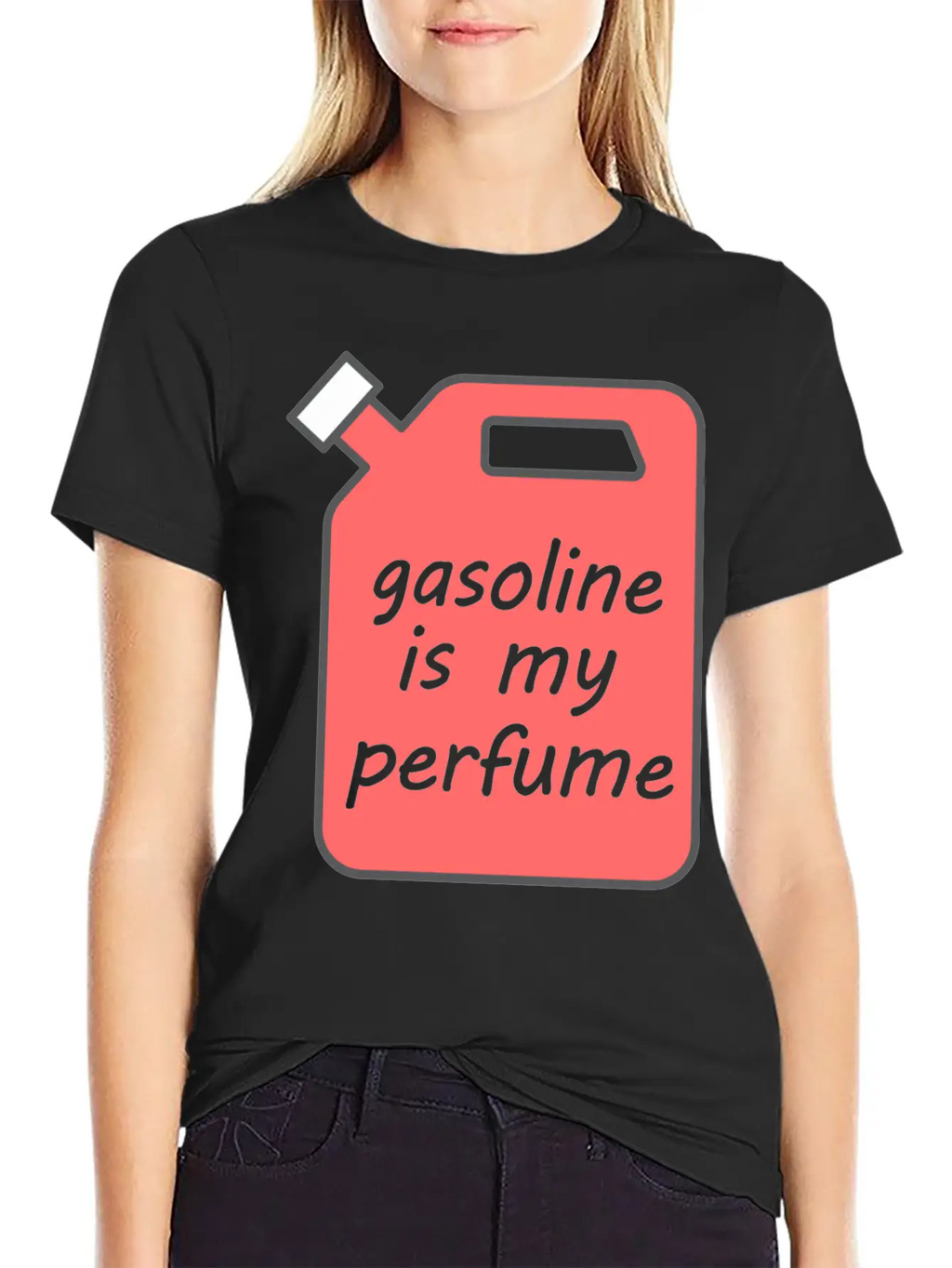Gasoline Is My Perfume - Transparent Text Unisex Short Sleeve Soft Cotton T-Shirt – Casual Everyday Wear