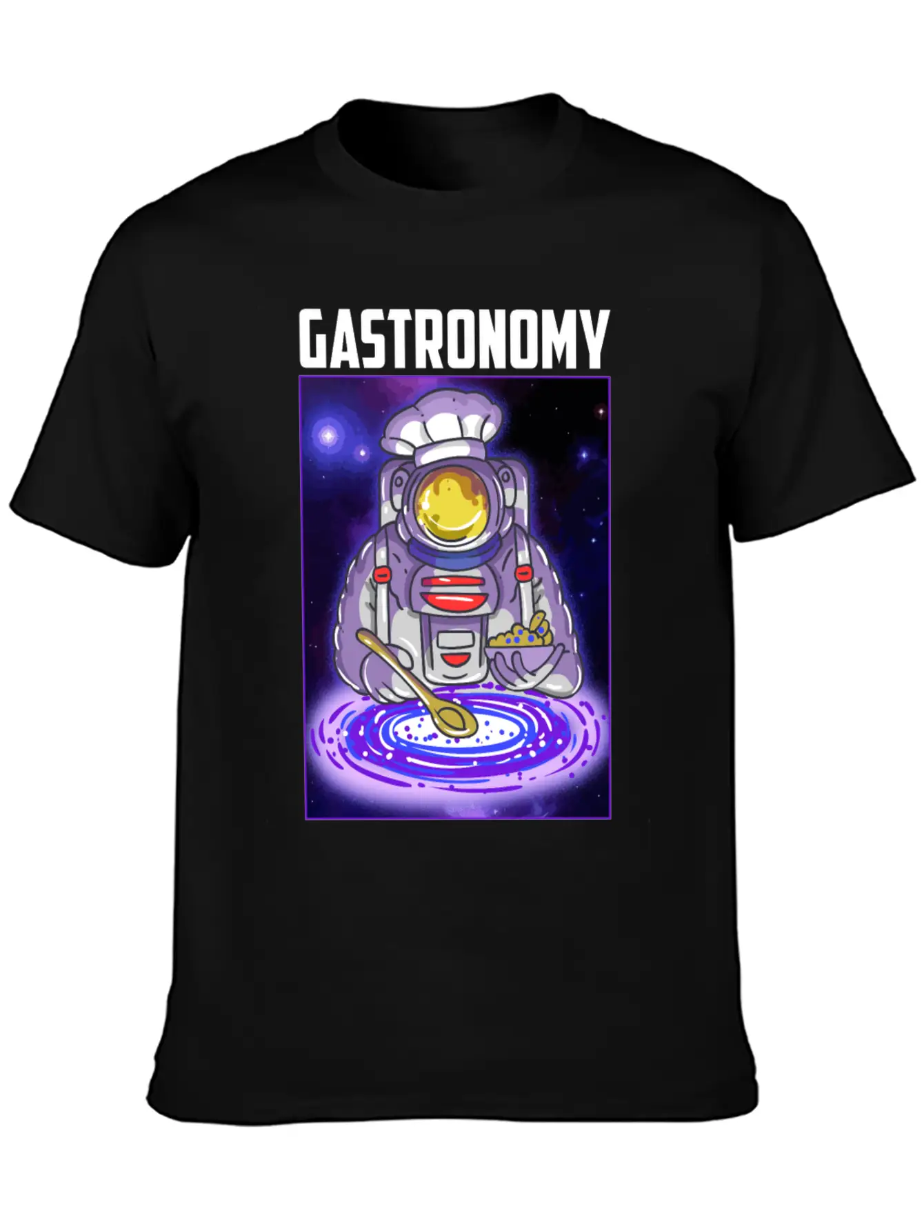 Gastronomy Astronaut Galaxy Breathable Soft Cotton T-Shirt – Timeless Casual Look