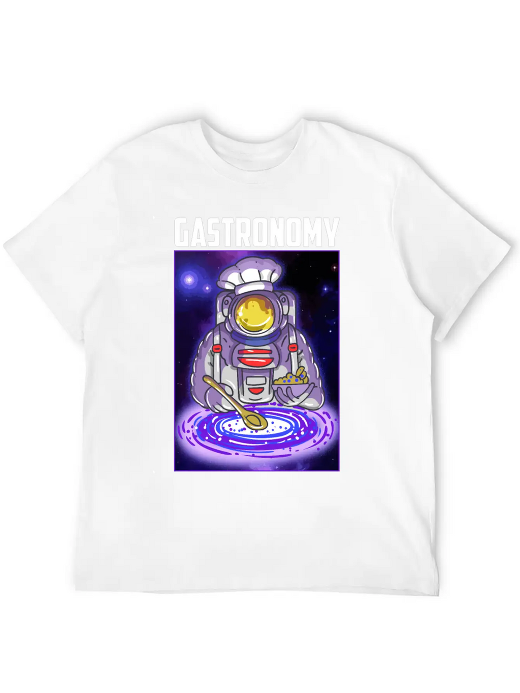 Gastronomy Astronaut Galaxy Breathable Soft Cotton T-Shirt – Timeless Casual Look