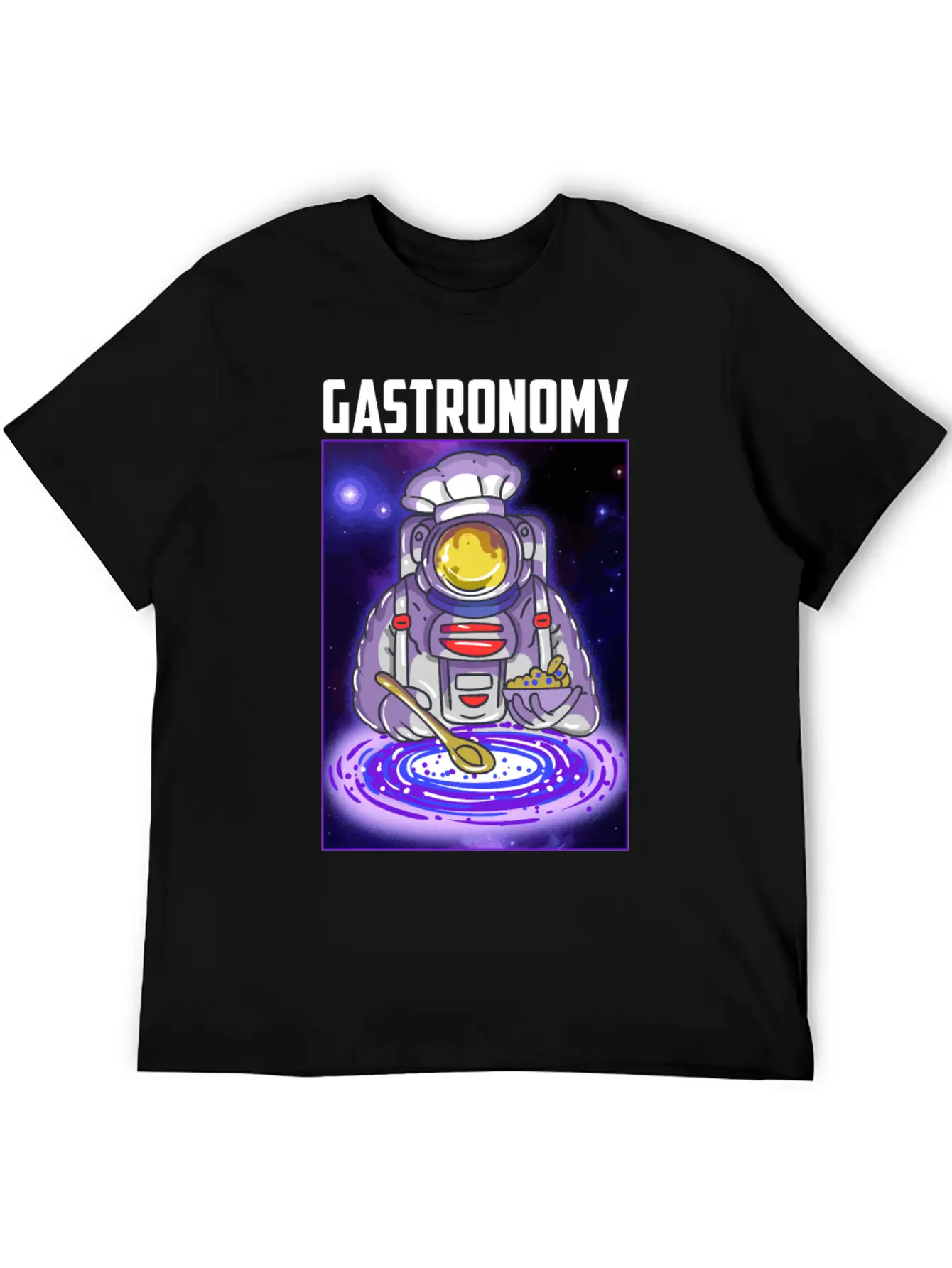 Gastronomy Astronaut Galaxy Breathable Soft Cotton T-Shirt – Timeless Casual Look