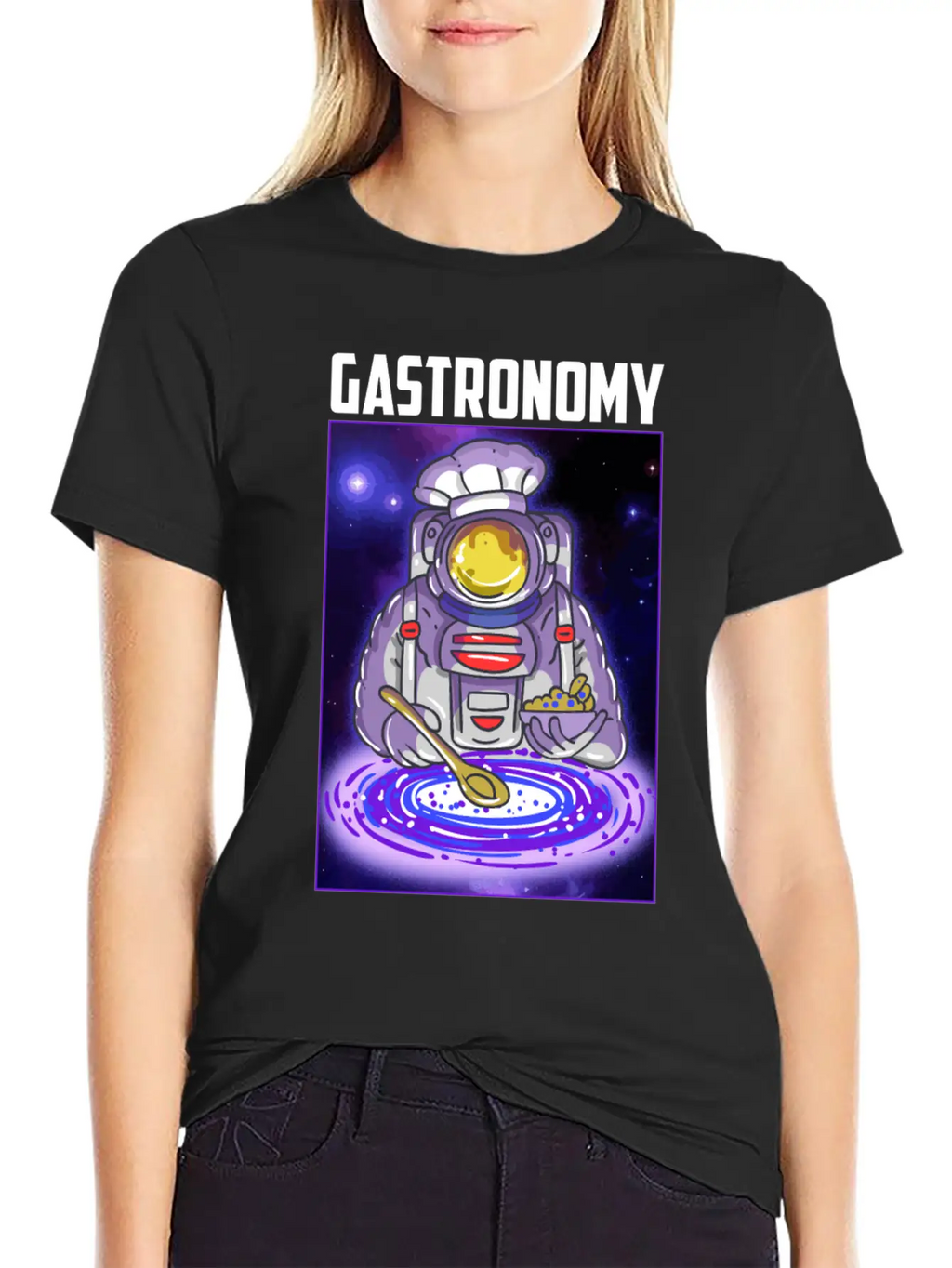 Gastronomy Astronaut Galaxy Breathable Soft Cotton T-Shirt – Timeless Casual Look