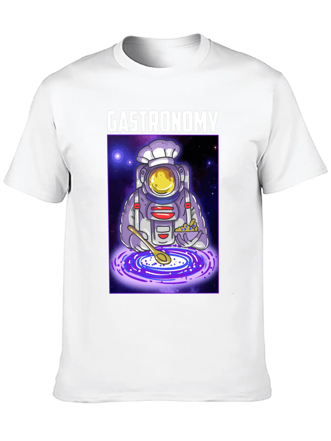 Gastronomy Astronaut Galaxy Breathable Soft Cotton T-Shirt – Timeless Casual Look