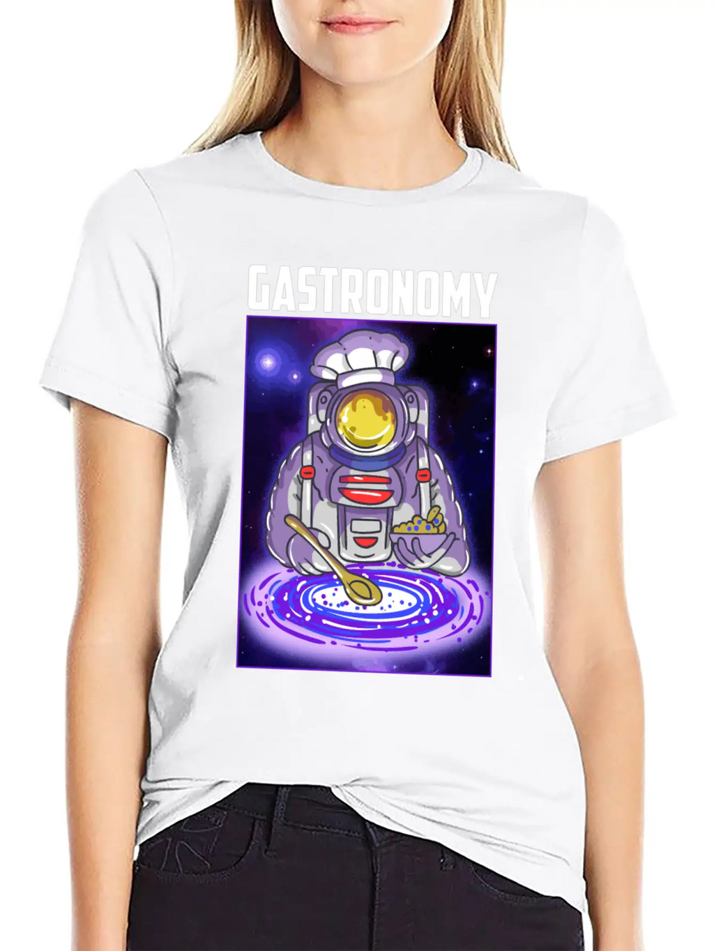 Gastronomy Astronaut Galaxy Breathable Soft Cotton T-Shirt – Timeless Casual Look