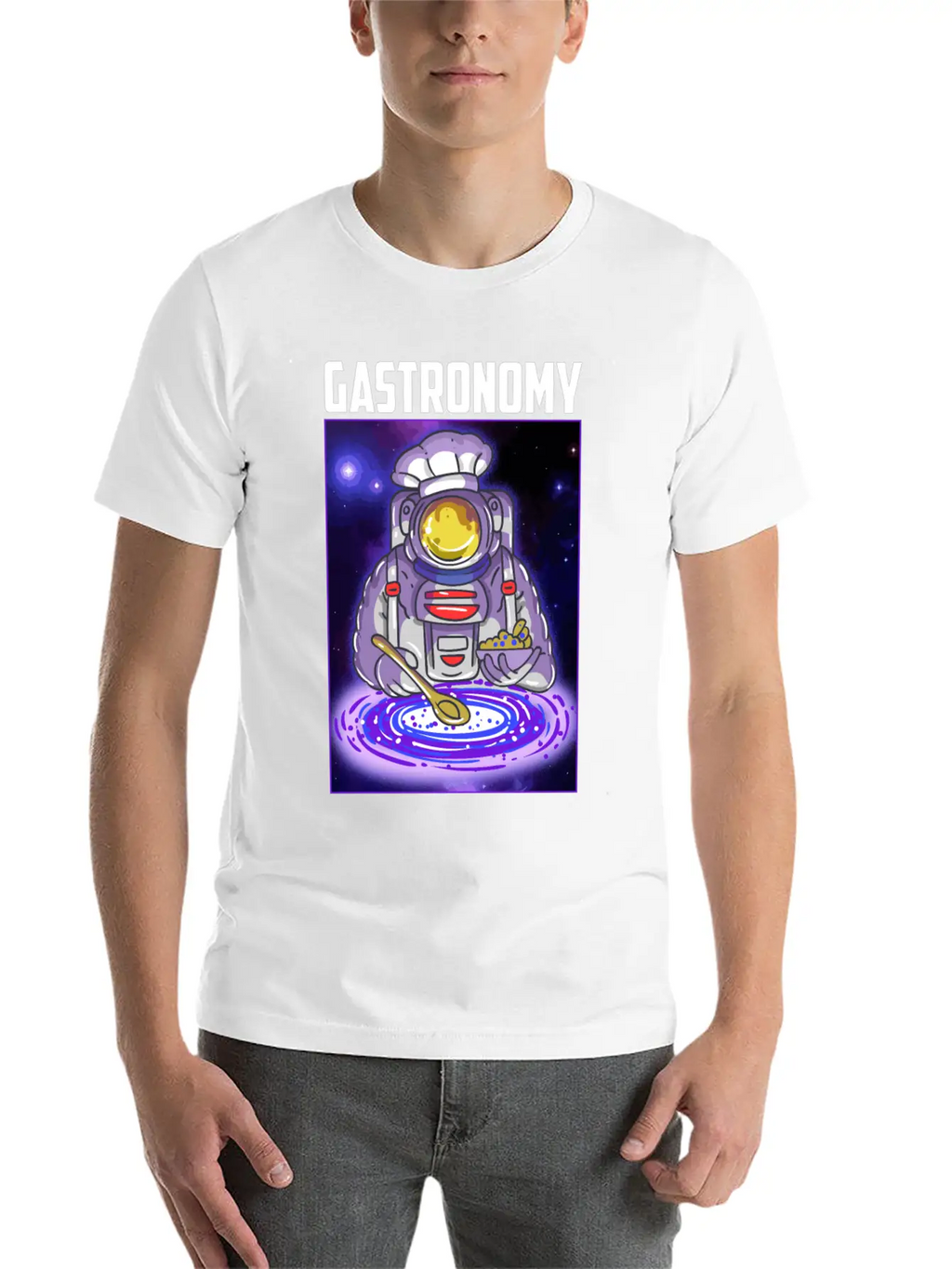 Gastronomy Astronaut Galaxy Breathable Soft Cotton T-Shirt – Timeless Casual Look