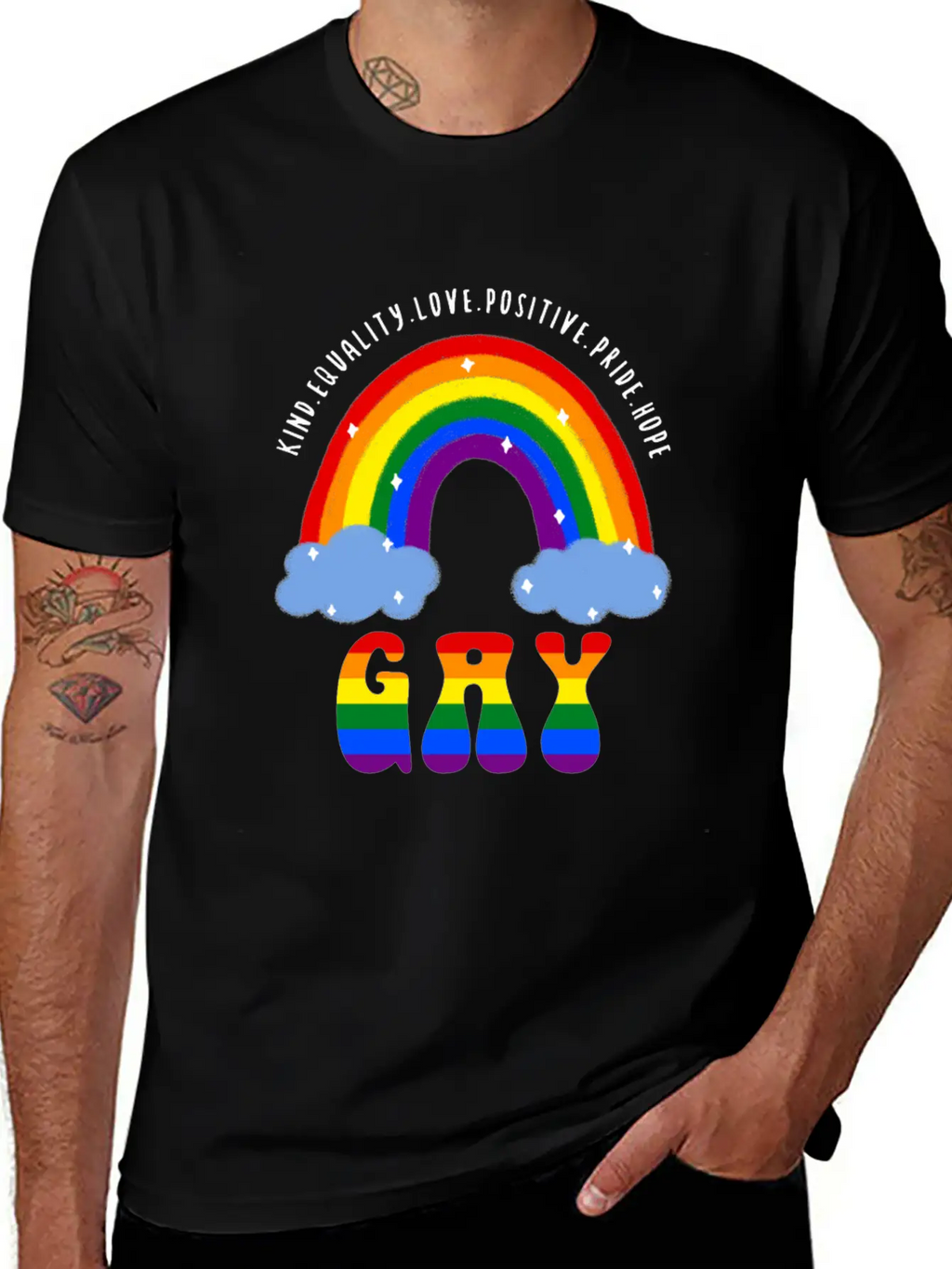 Gay LGBT Gay Pride Rainbow Casual Graphic T-Shirt – Simple And Comfortable Daily Wear
