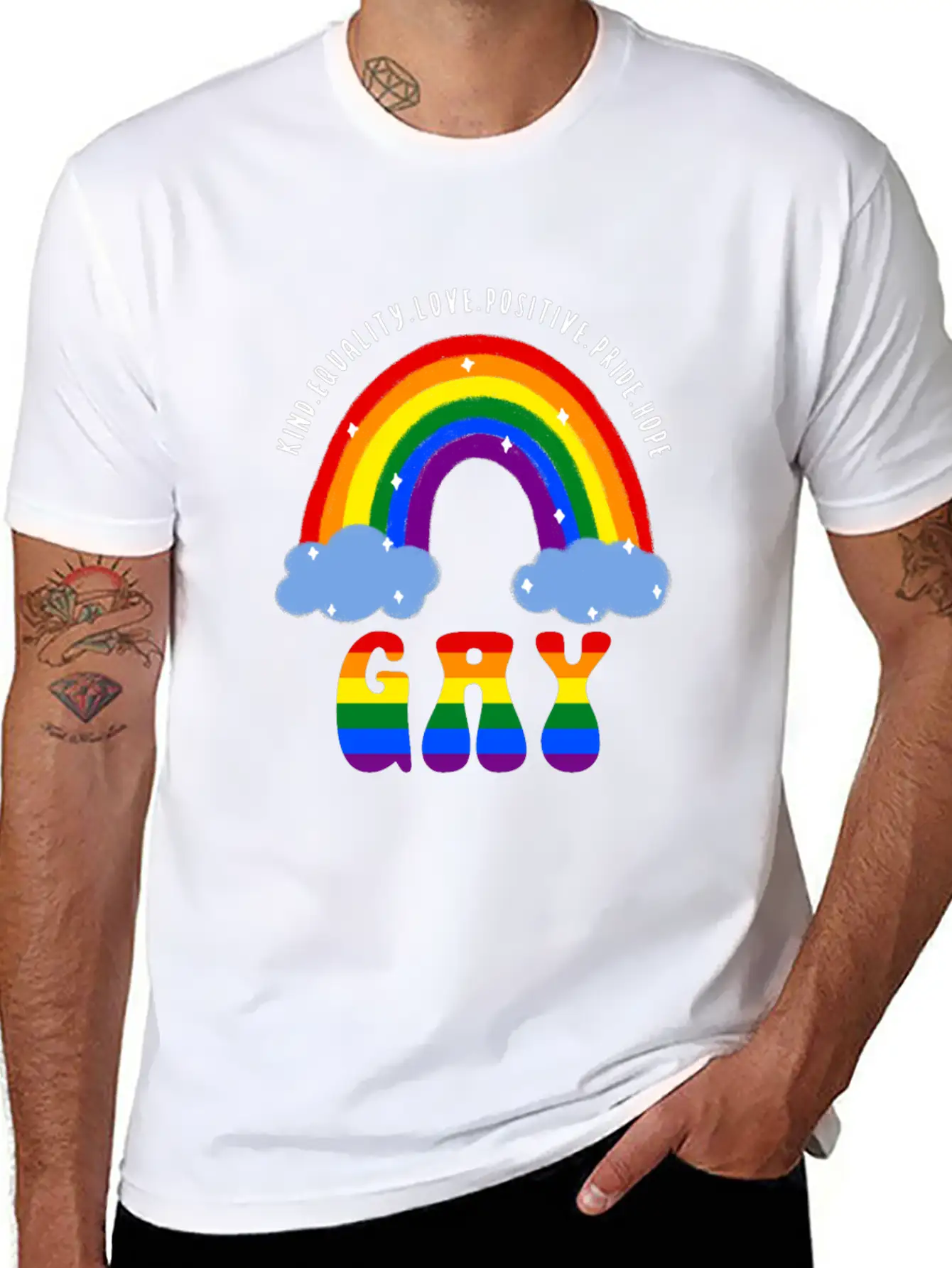 Gay LGBT Gay Pride Rainbow Casual Graphic T-Shirt – Simple And Comfortable Daily Wear