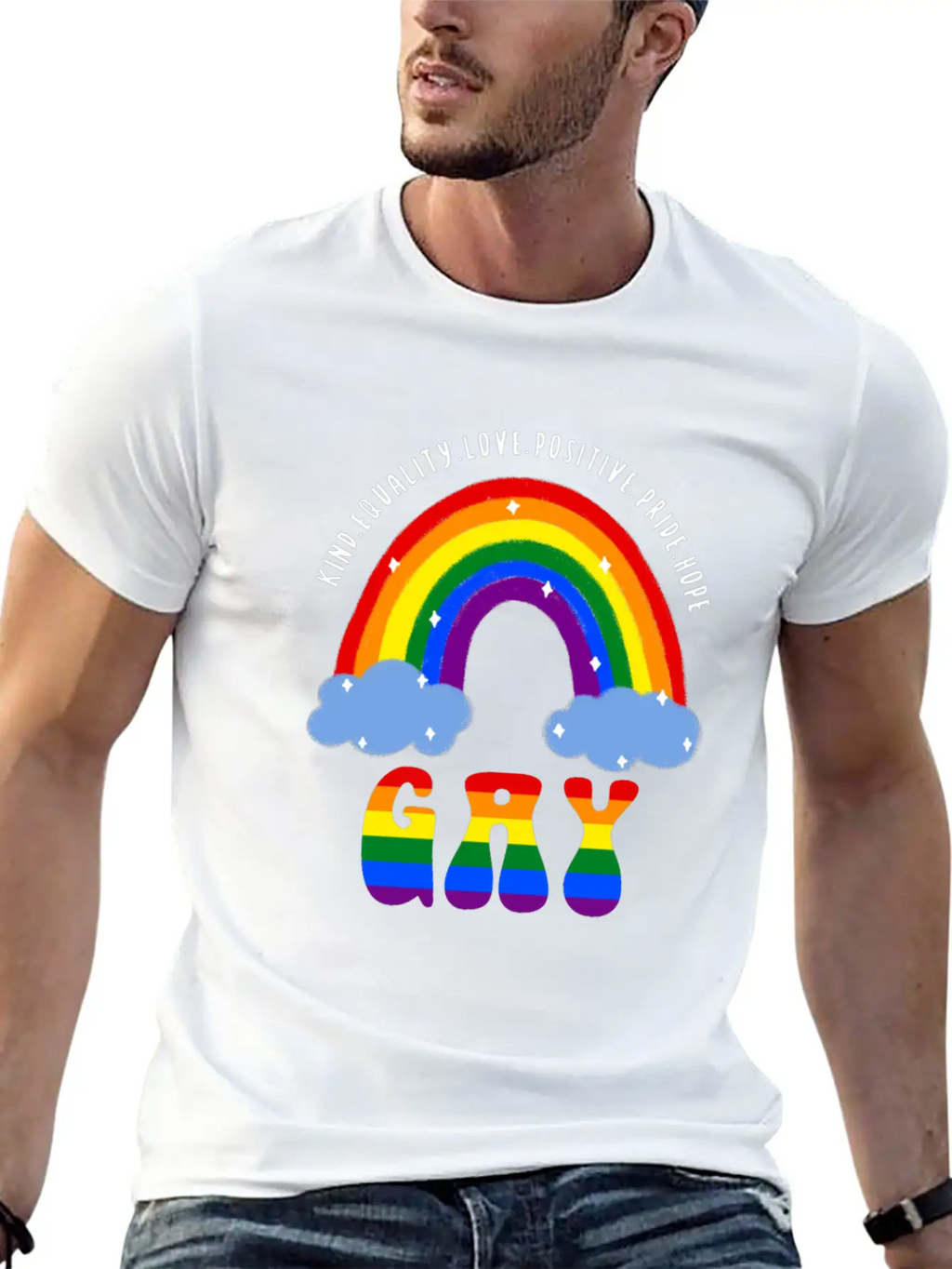 Gay LGBT Gay Pride Rainbow Casual Graphic T-Shirt – Simple And Comfortable Daily Wear