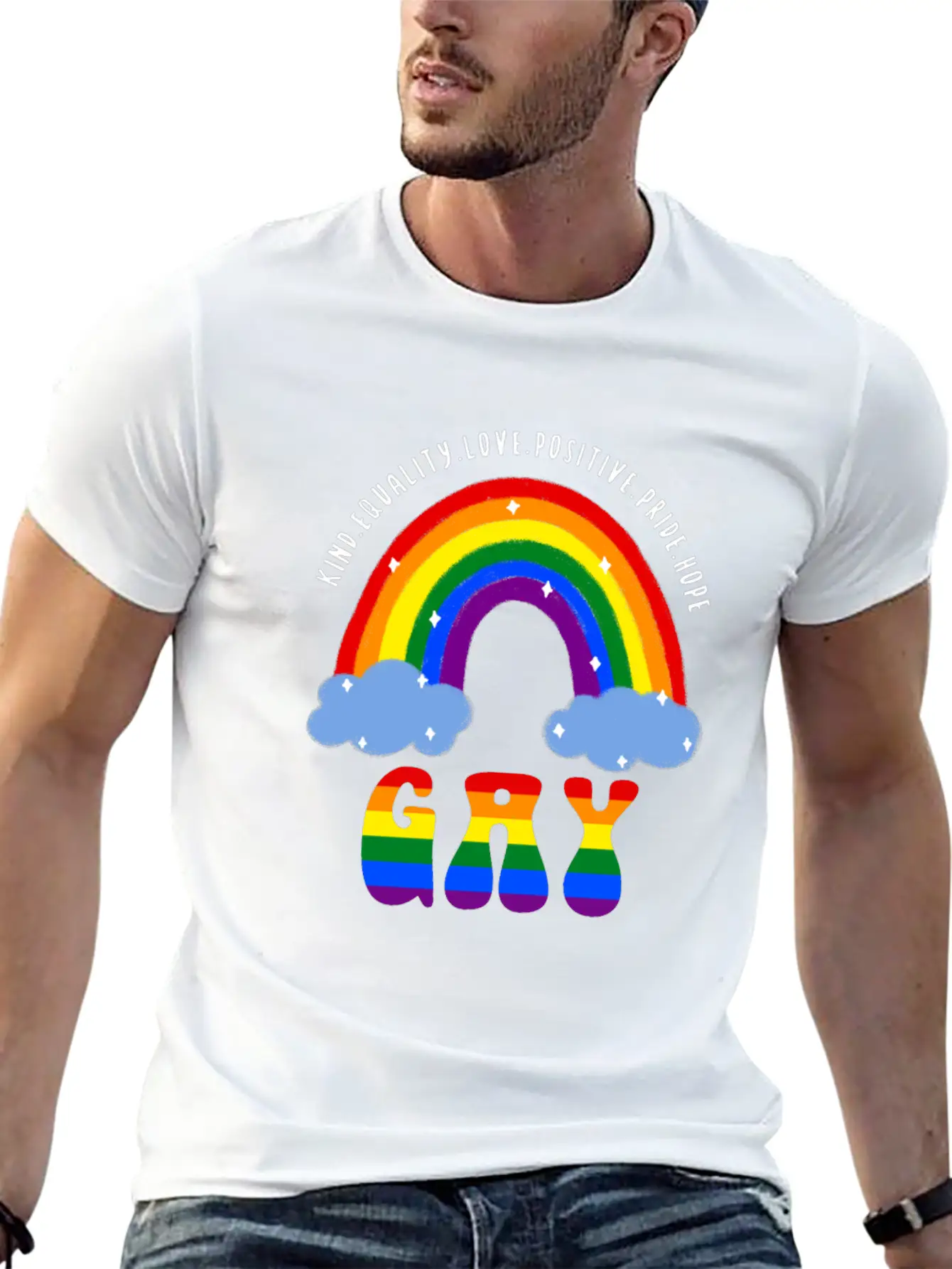Gay LGBT Gay Pride Rainbow Casual Graphic T-Shirt – Simple And Comfortable Daily Wear