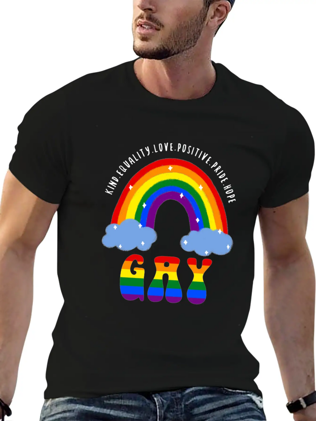 Gay LGBT Gay Pride Rainbow Casual Graphic T-Shirt – Simple And Comfortable Daily Wear