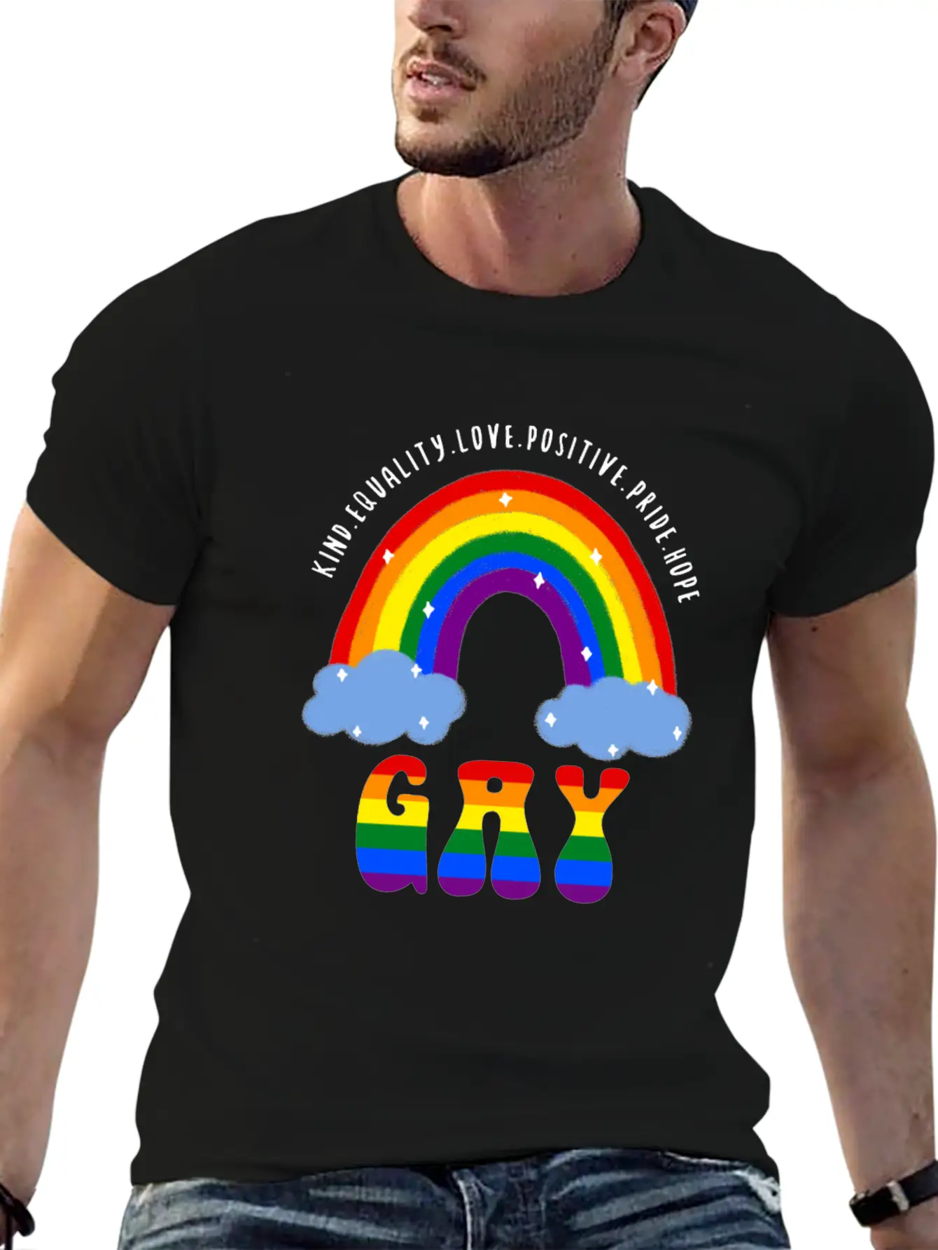 Gay LGBT Gay Pride Rainbow Casual Graphic T-Shirt – Simple And Comfortable Daily Wear