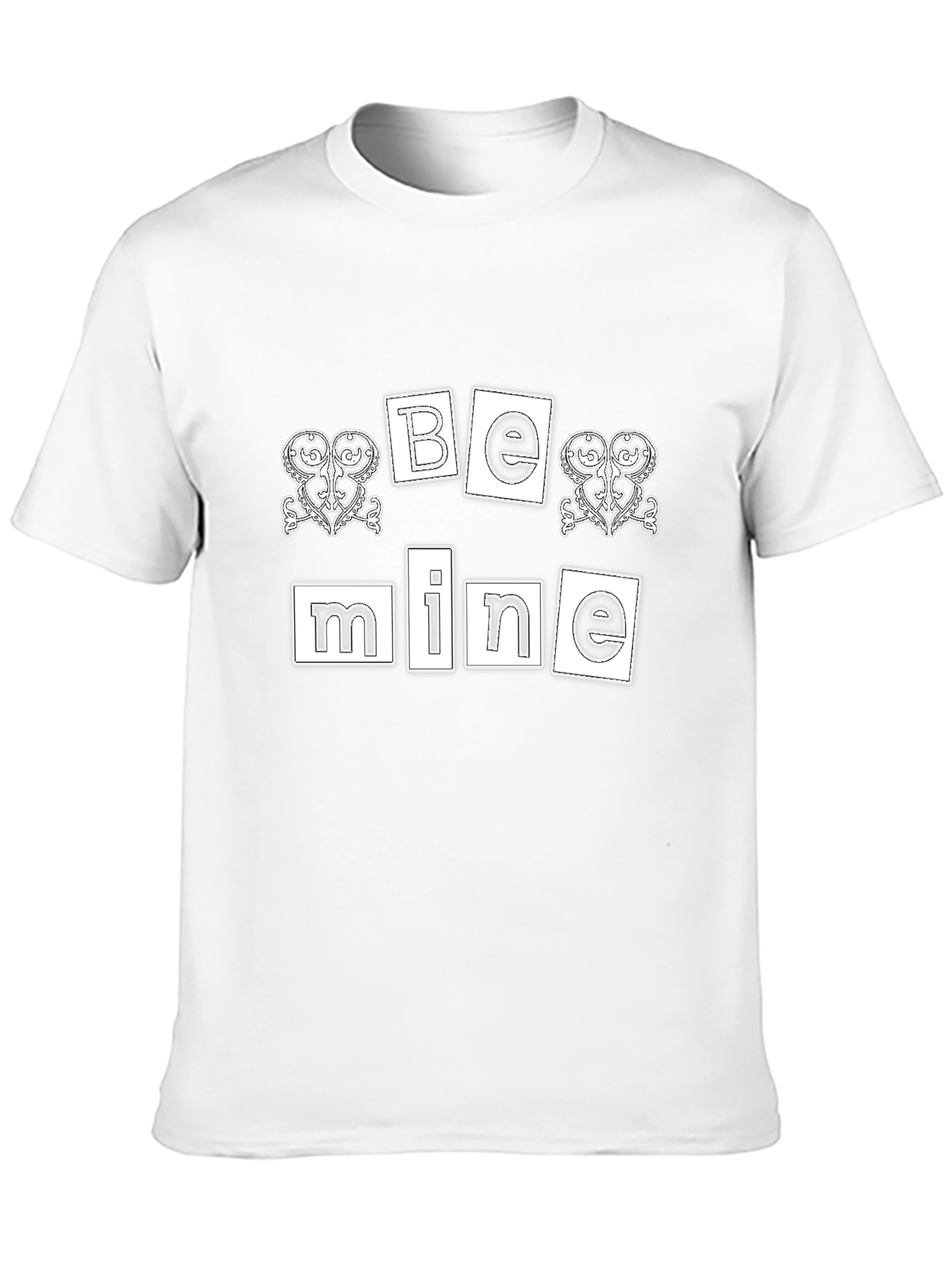 Be Mine Valentines Day Graphic T-Shirt - Black