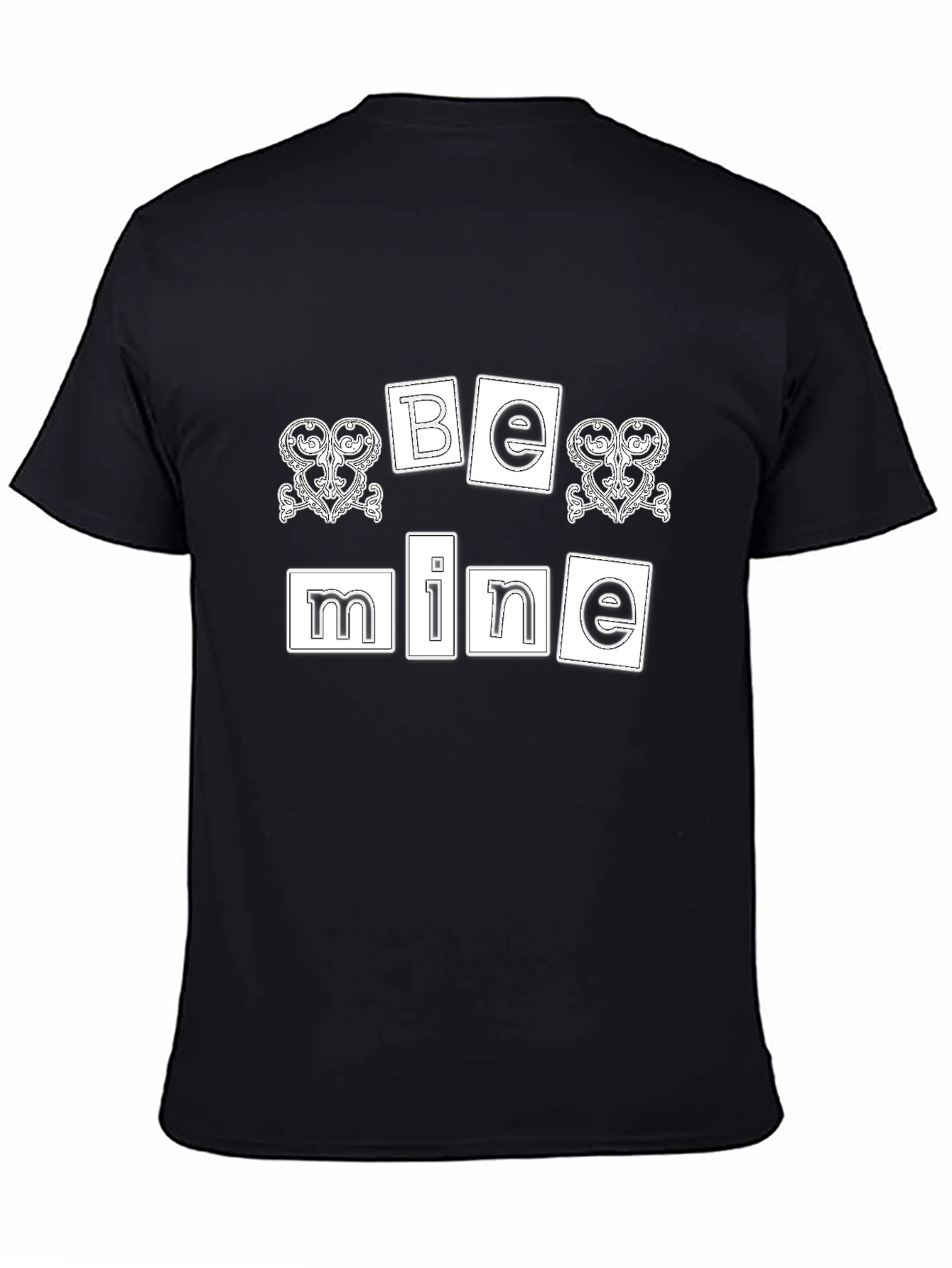 Be Mine Valentines Day Graphic T-Shirt - Black