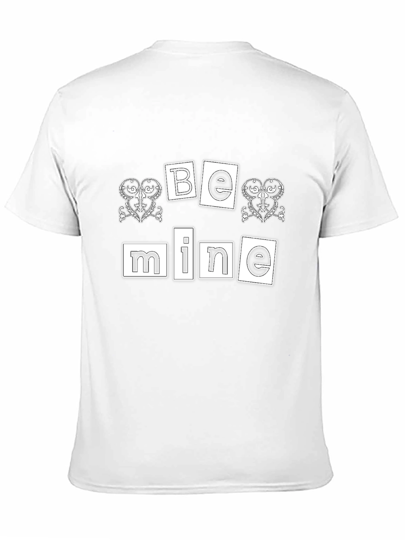 Be Mine Valentines Day Graphic T-Shirt - Black