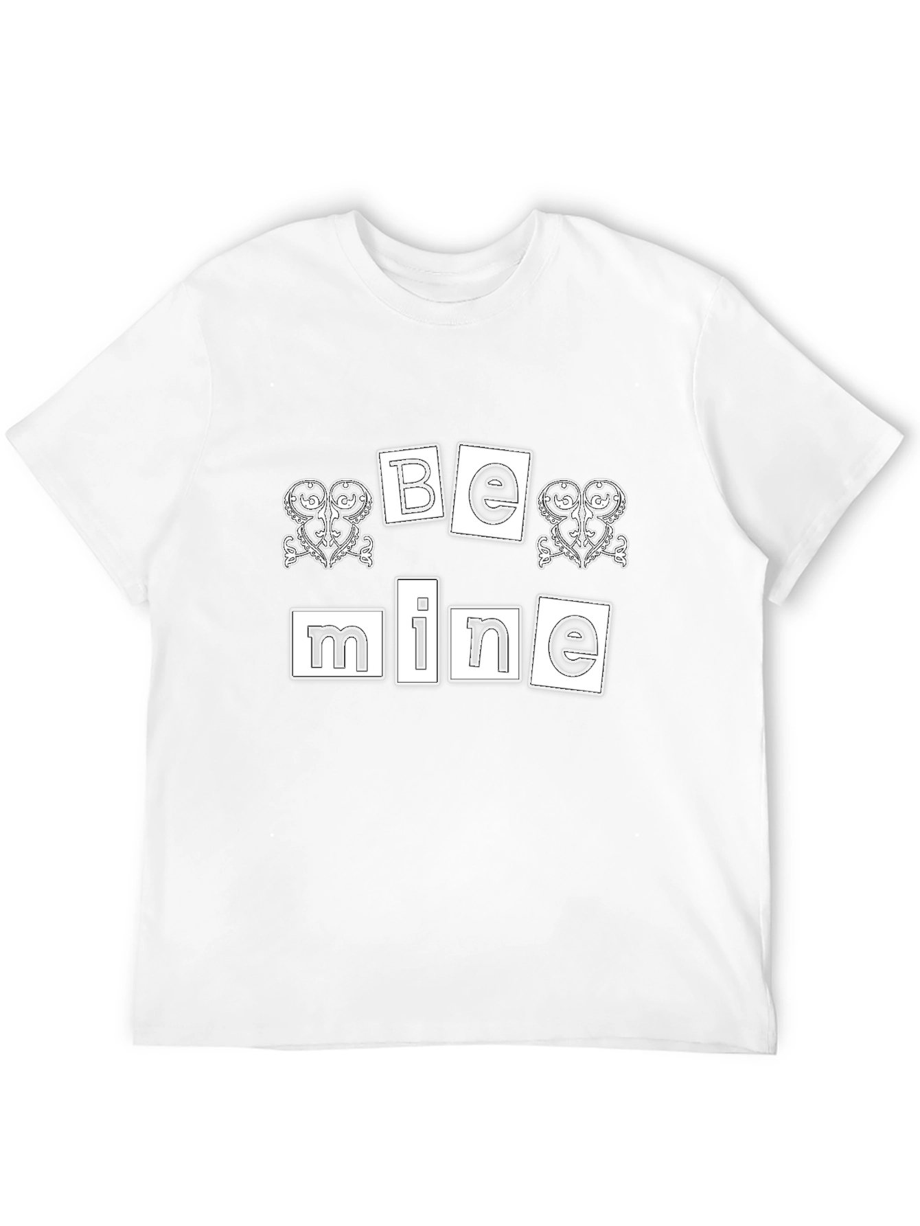 Be Mine Valentines Day Graphic T-Shirt - Black
