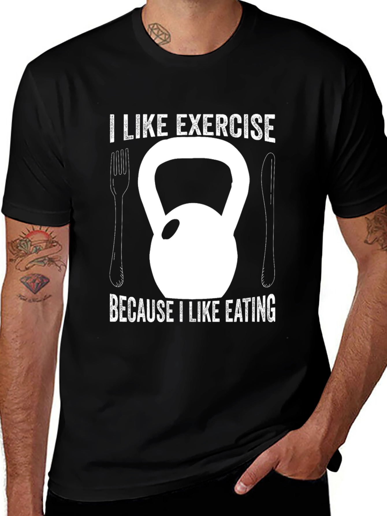 Funny Exercise T-Shirt: I Like Exercise Because I Like Eating