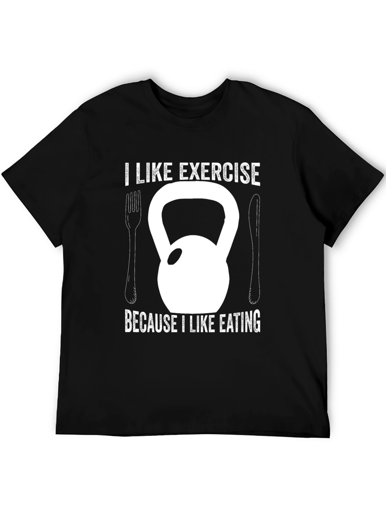 Funny Exercise T-Shirt: I Like Exercise Because I Like Eating