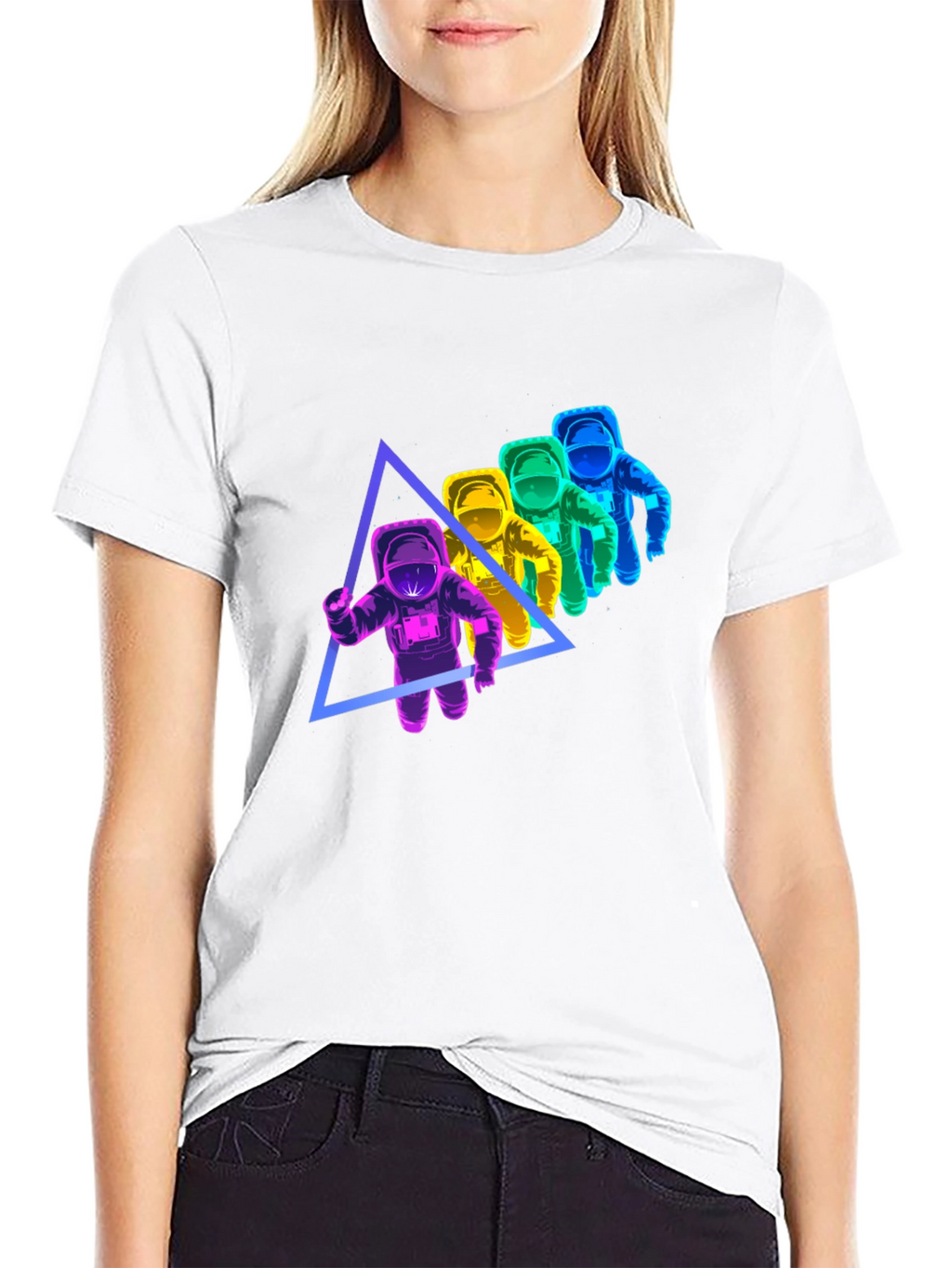 Astronaut Triangle Graphic T-Shirt