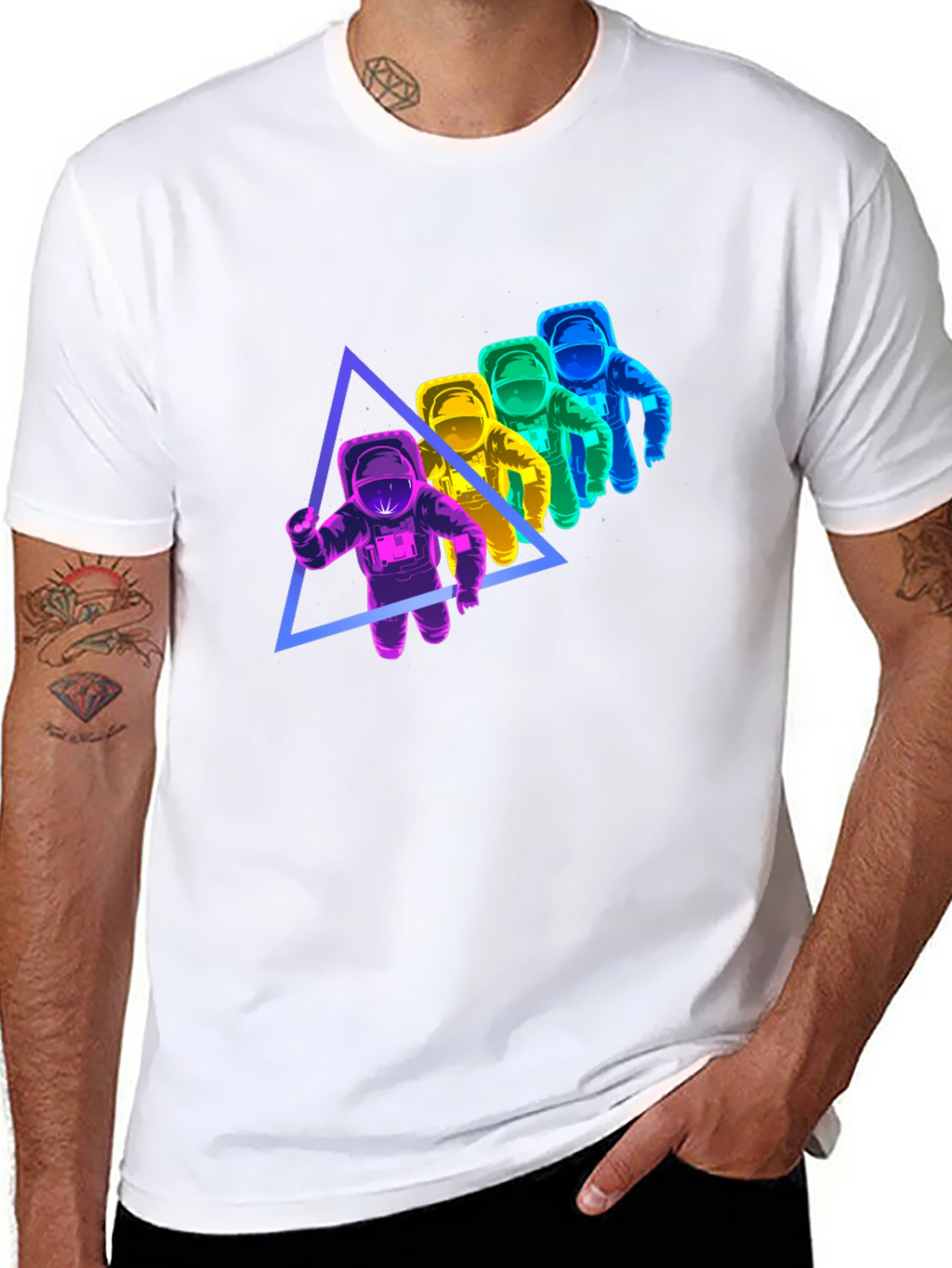 Astronaut Triangle Graphic T-Shirt