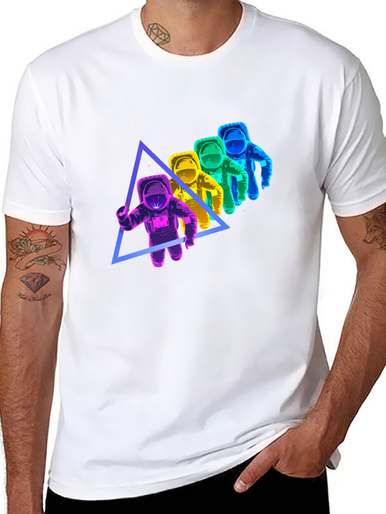 Astronaut Triangle Graphic T-Shirt