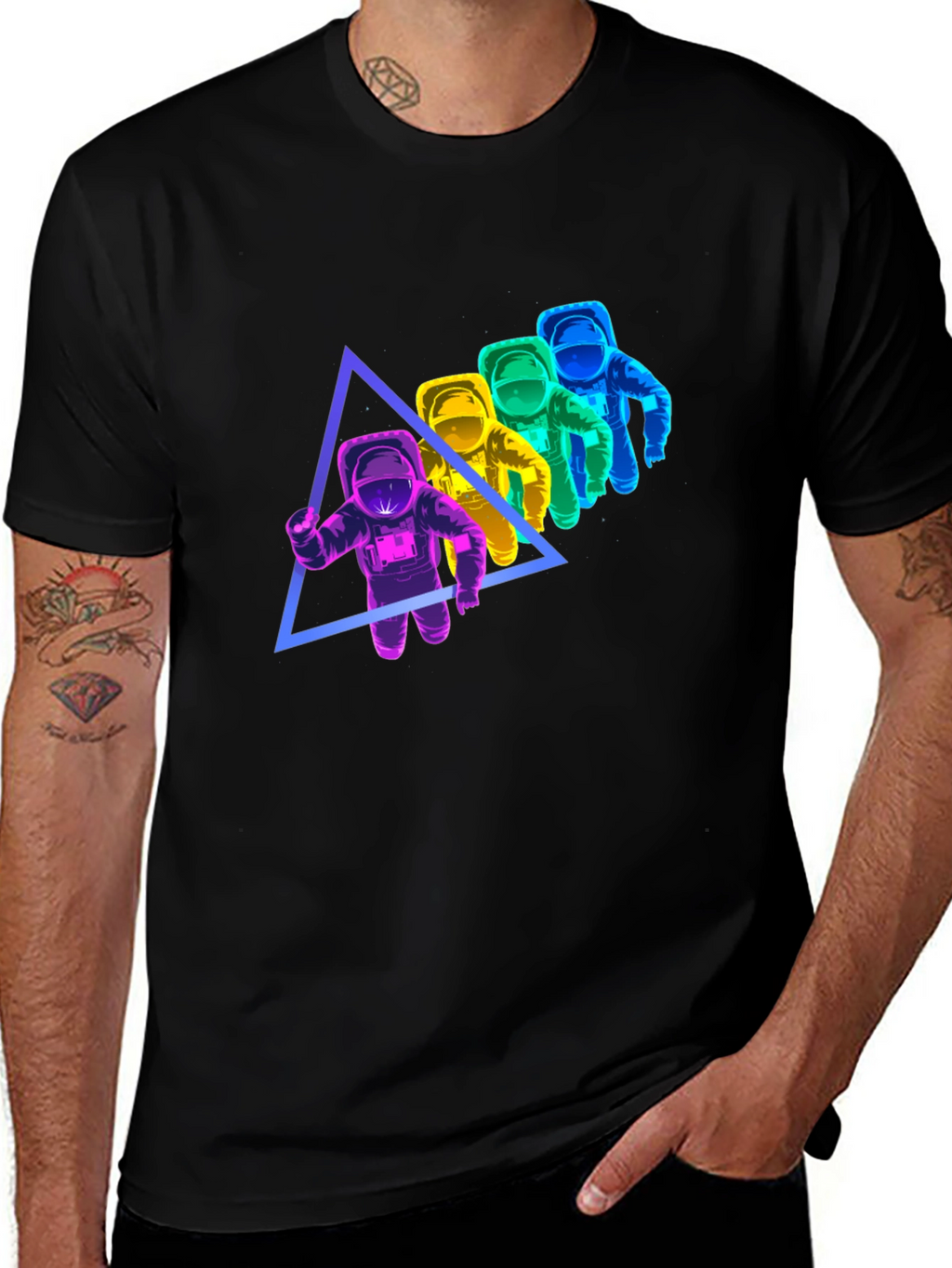 Astronaut Triangle Graphic T-Shirt