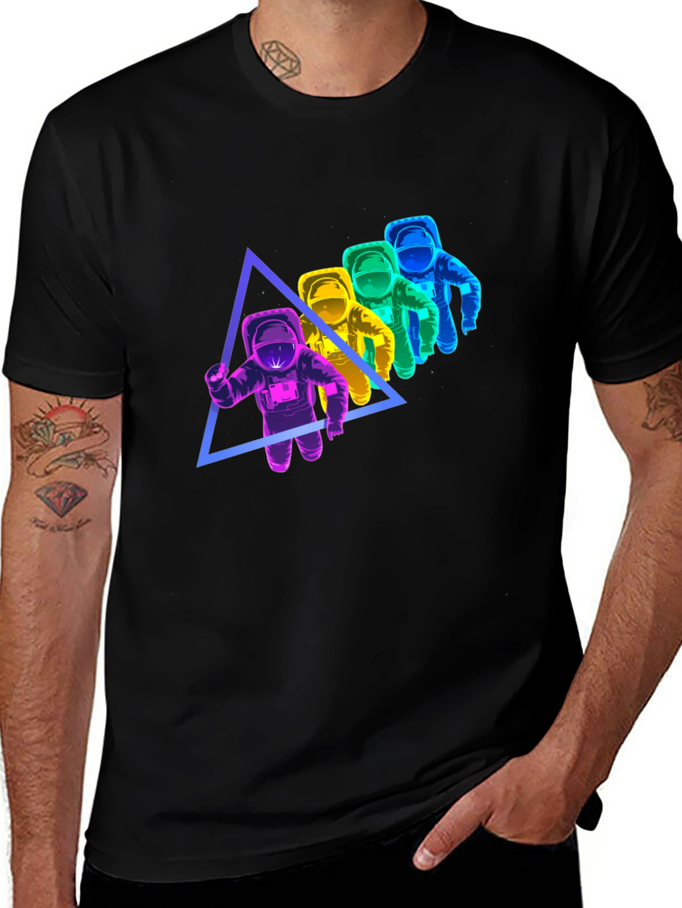 Astronaut Triangle Graphic T-Shirt