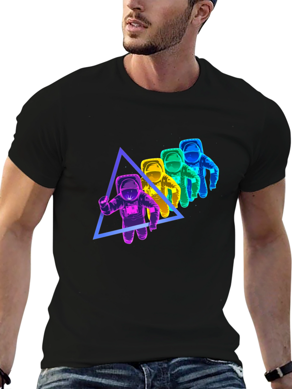 Astronaut Triangle Graphic T-Shirt