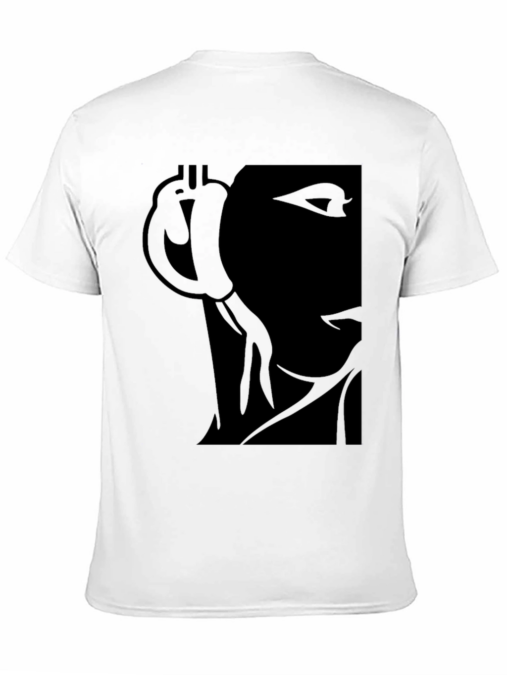 Black Graphic T-Shirt - Bitcoin & Abstract Face