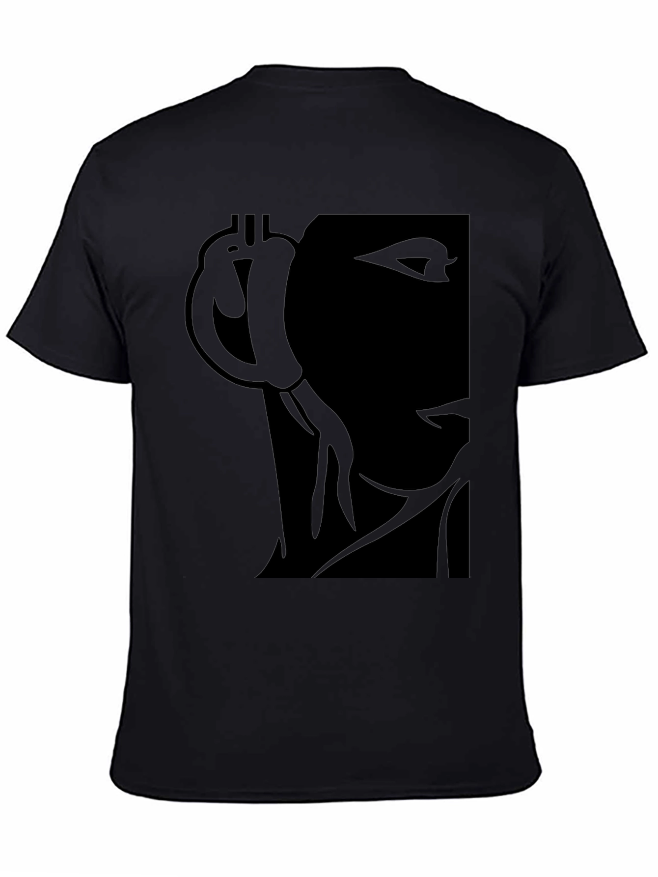 Black Graphic T-Shirt - Bitcoin & Abstract Face